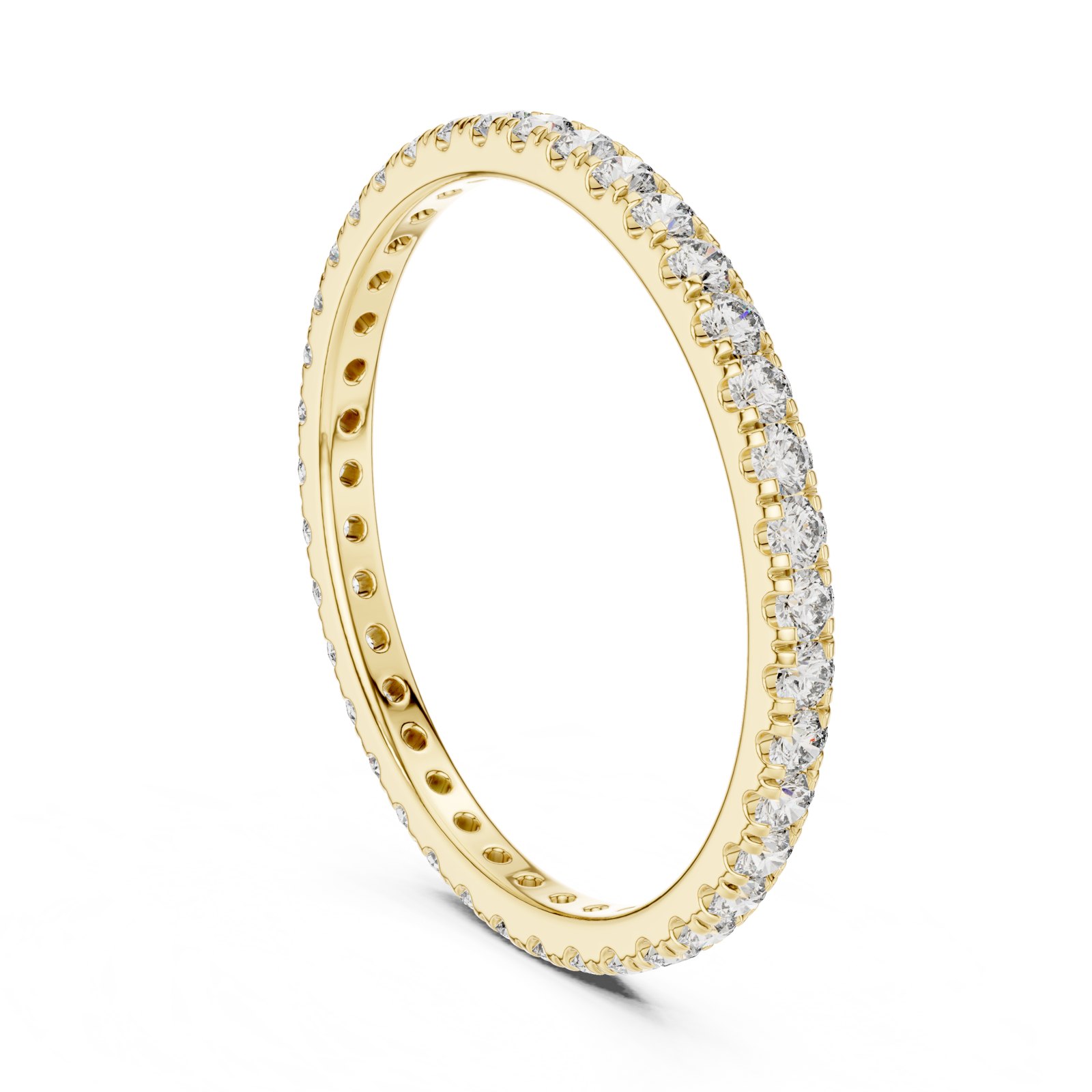 Hermine Fine French Pavé Stacking Eternity Band in yellow gold