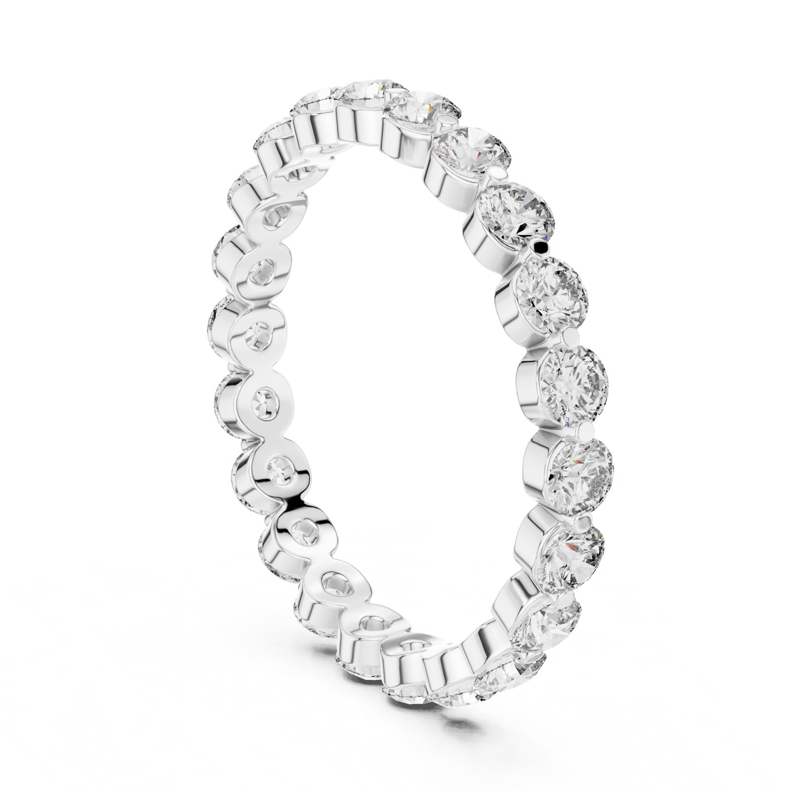 Hilma Round Diamond Collet Eternity Band in white gold