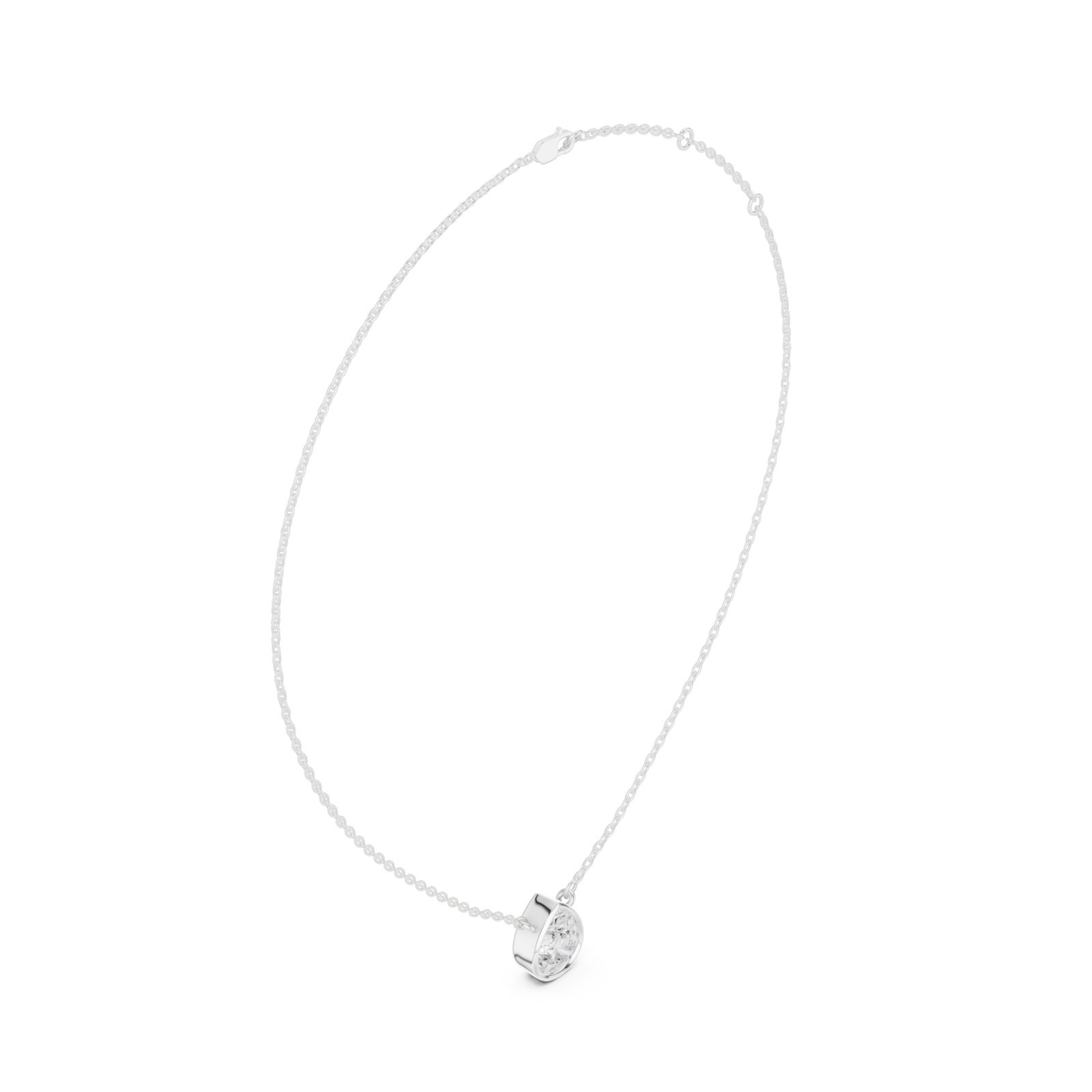 Hallie Pear Bezel Solitaire Pendant in white gold