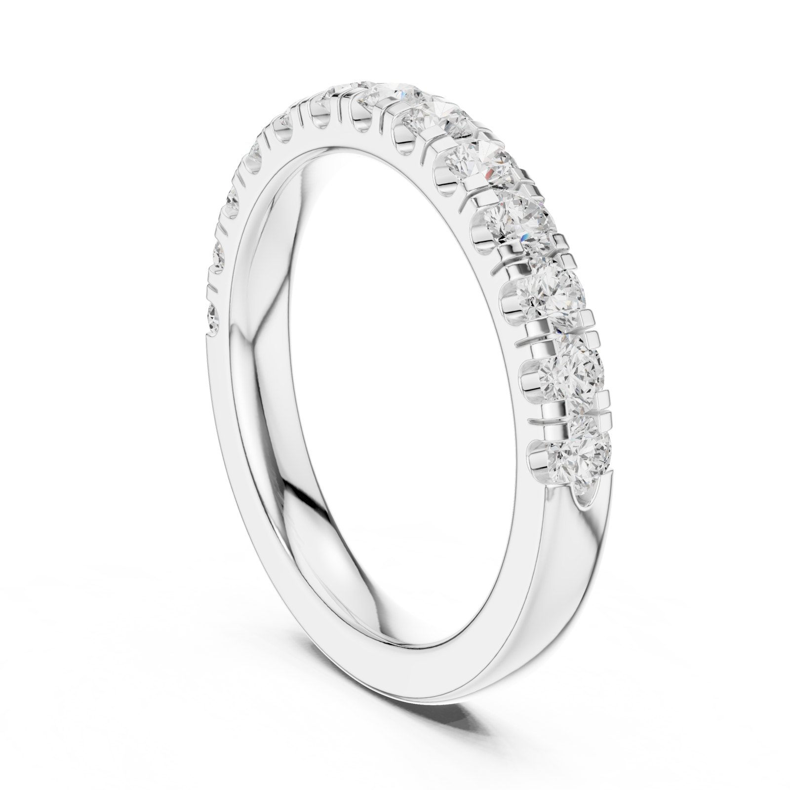 Amadea Graduated Shared Prong Half Eternity Band in white gold