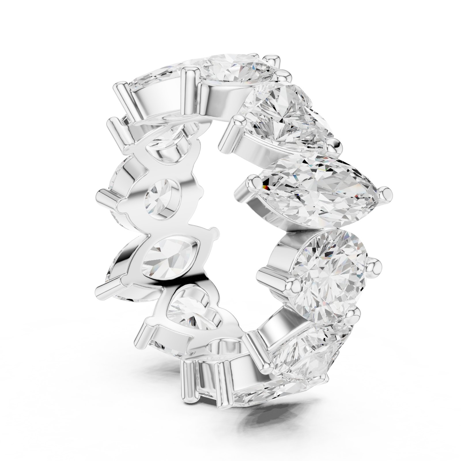 Yara Heart, Marquise and Round Eternity Band in white gold