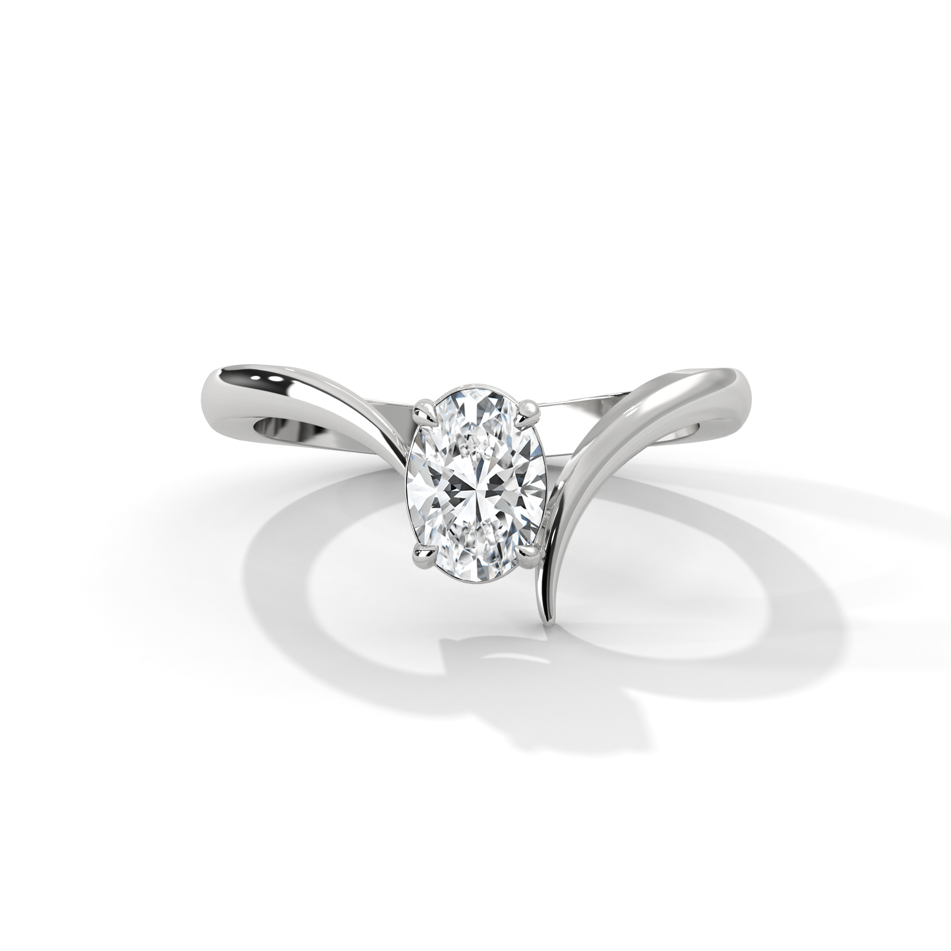 Oval Solitaire Bypass Ring