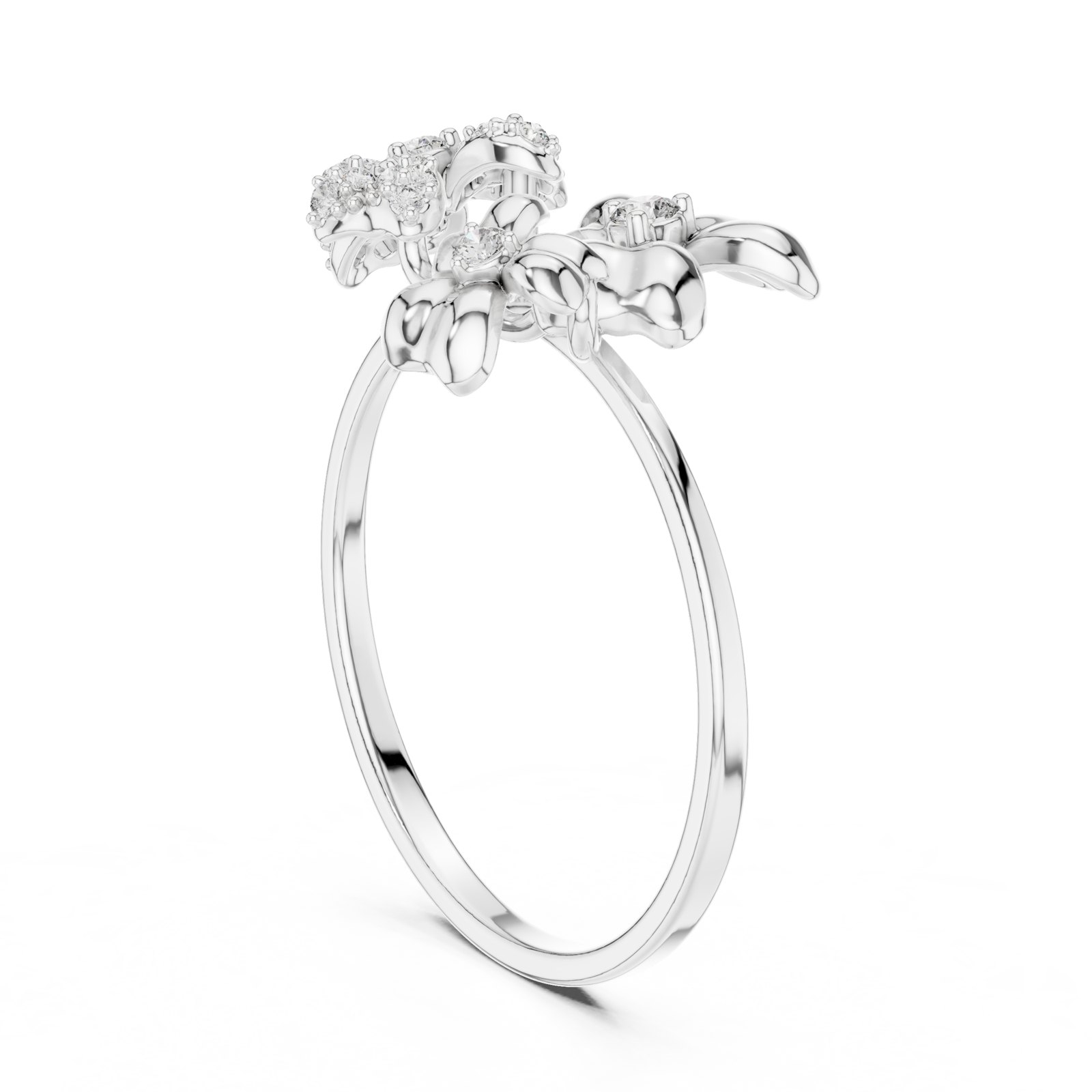 Amabella Blossom Cluster Diamond Fashion Ring in white gold