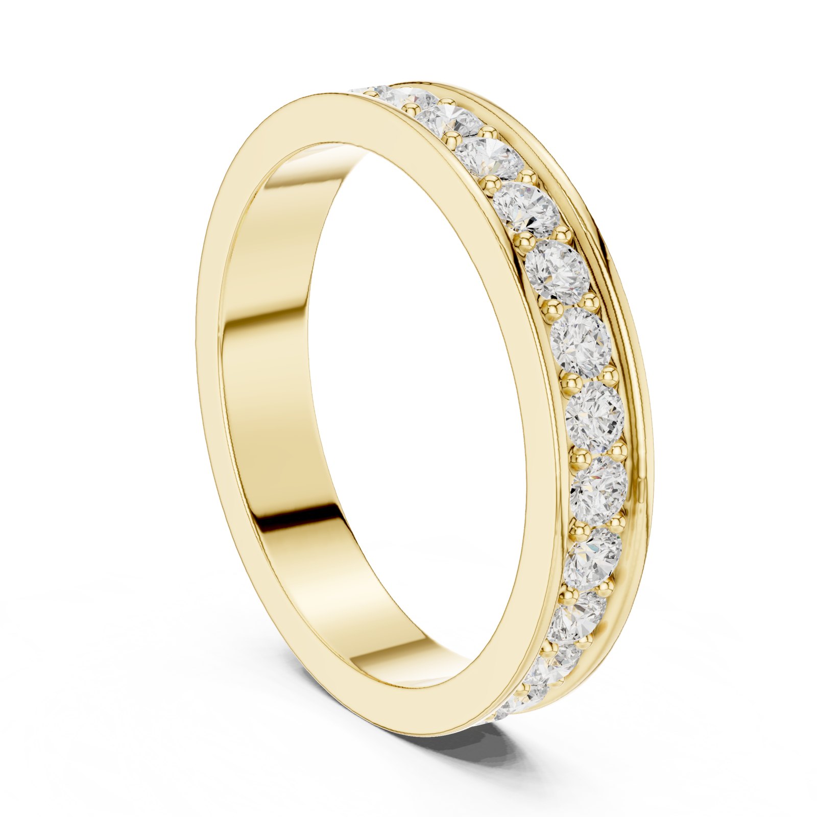 Jeanne Channel Set Diamond Eternity Band in yellow gold