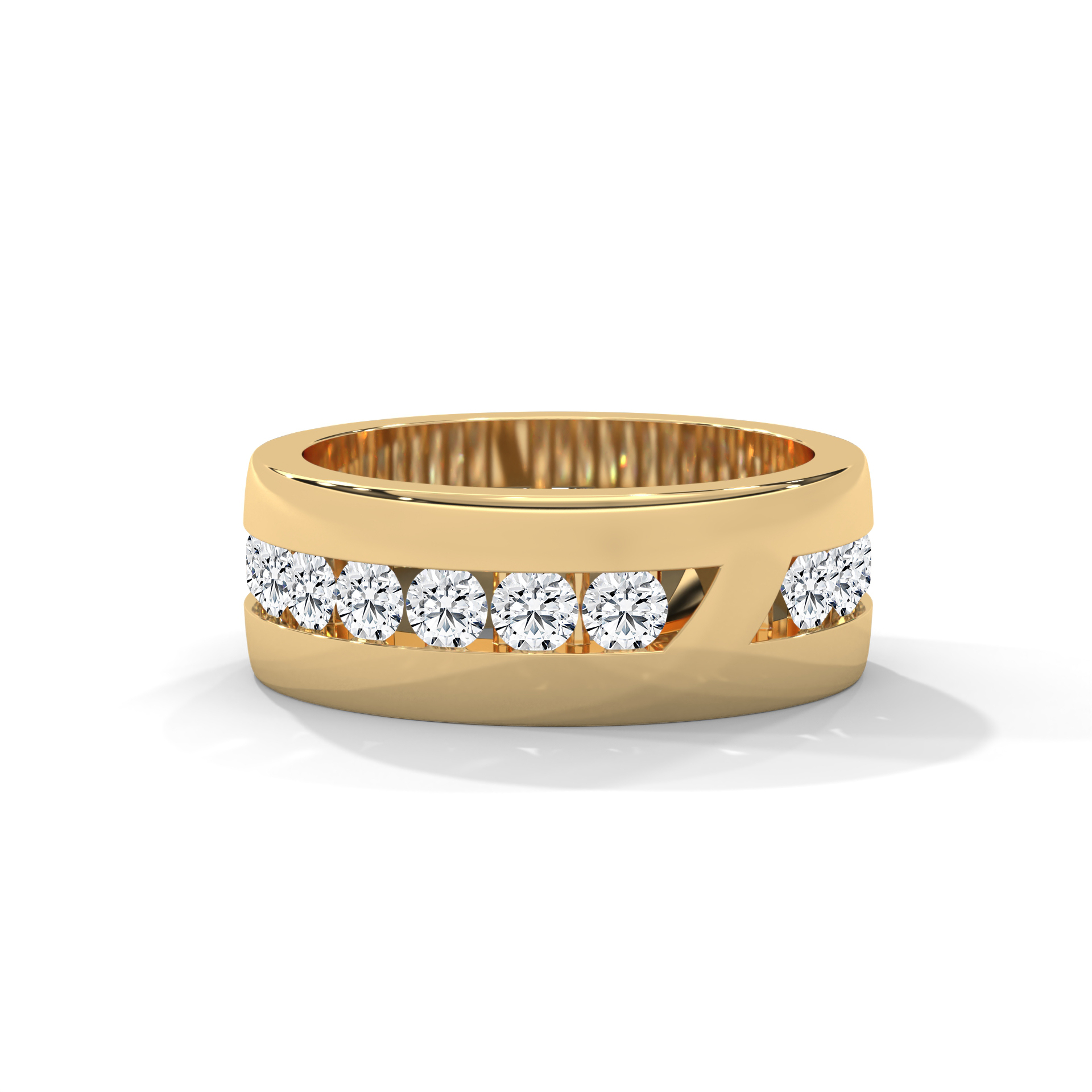 Bold Channel-Set Round Diamond Eternity Band