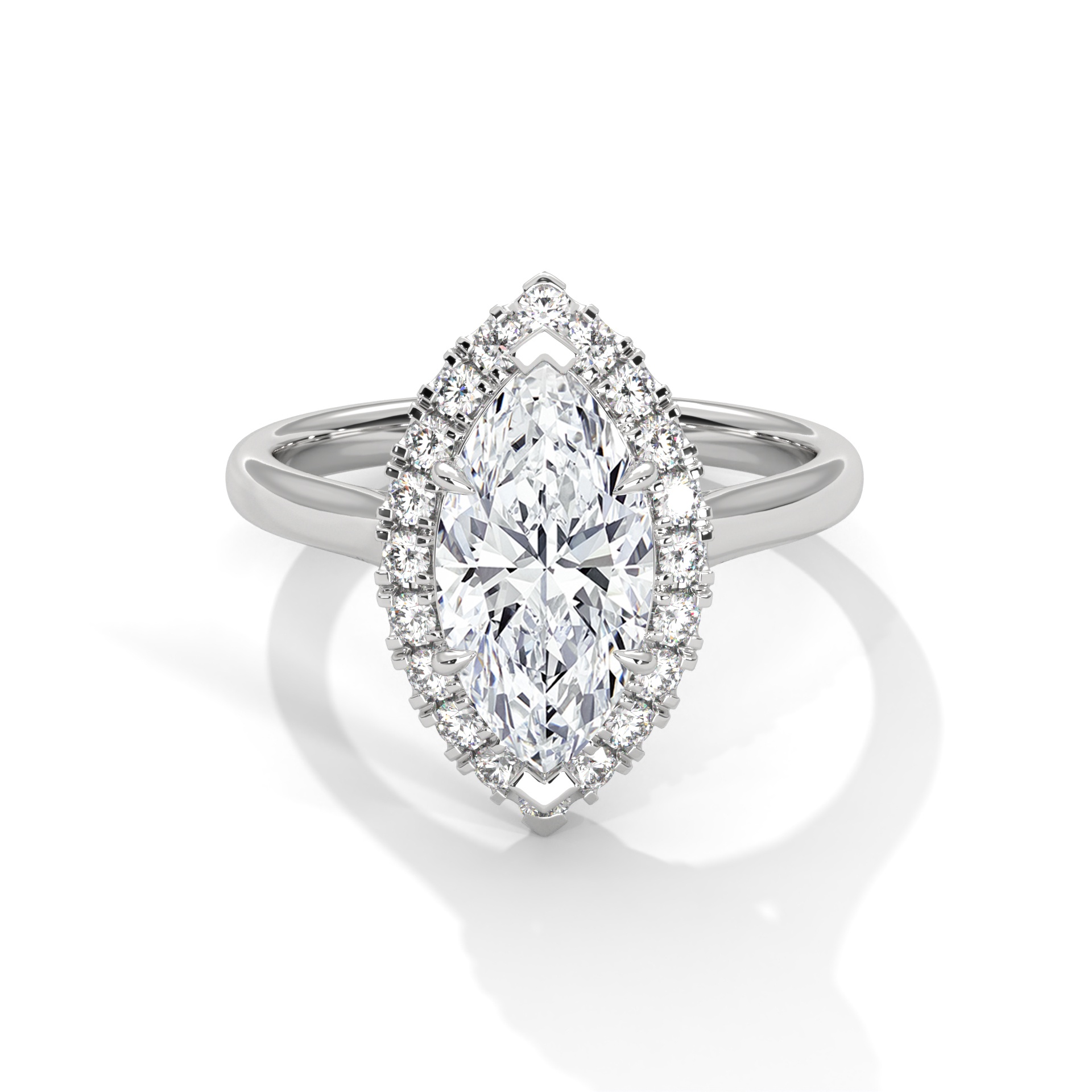 Marquise Halo Diamond Ring
