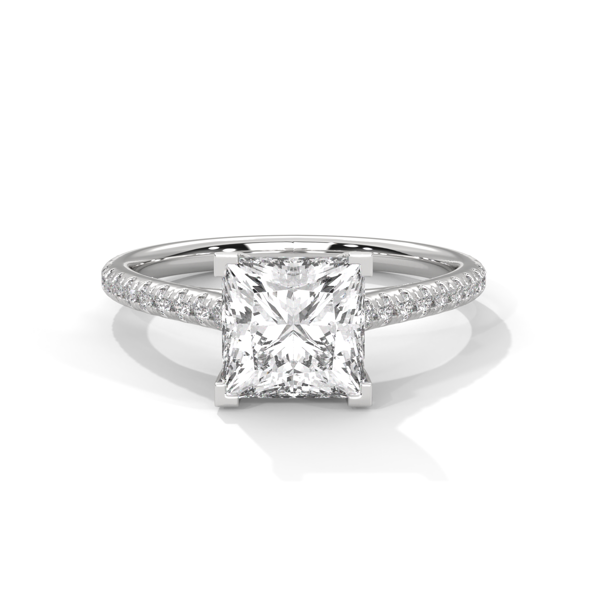 Princess Pavé Solitaire Ring
