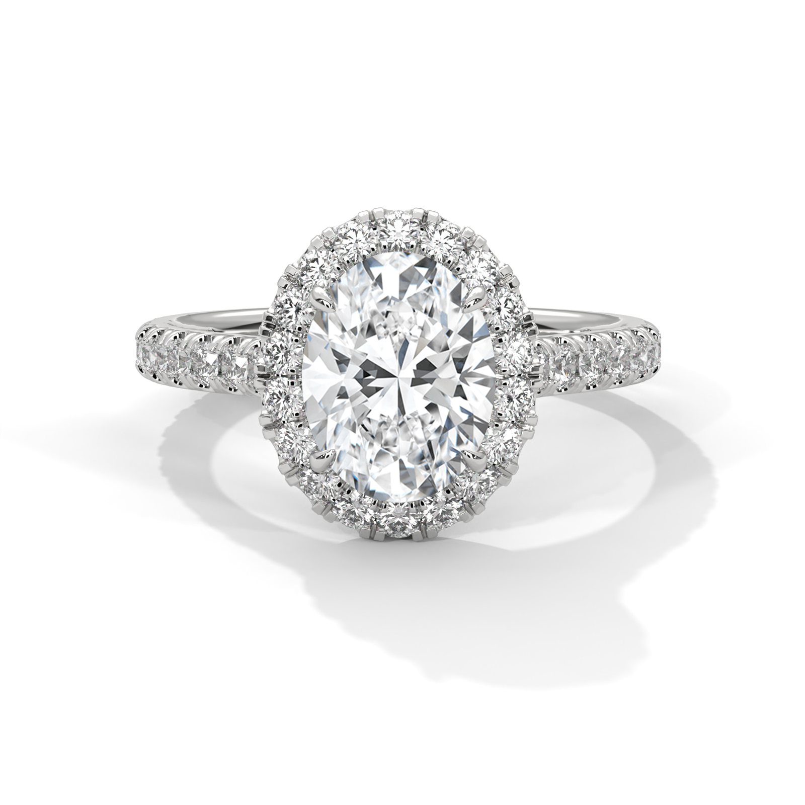 Oval Halo Pavé Diamond Ring