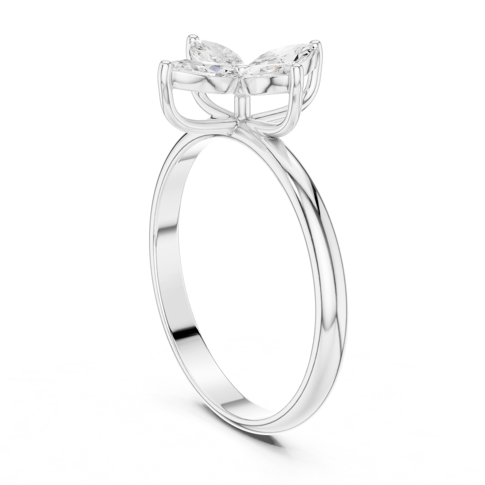 Josephine Marquise Flower Cluster Ring in white gold