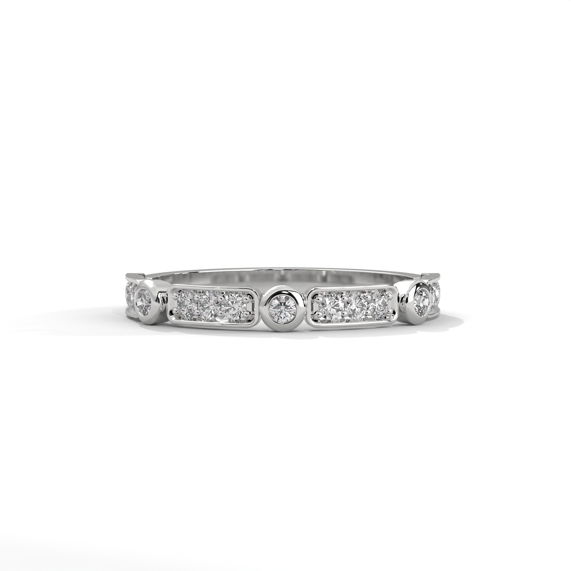 Vintage Milgrain Diamond Station Band