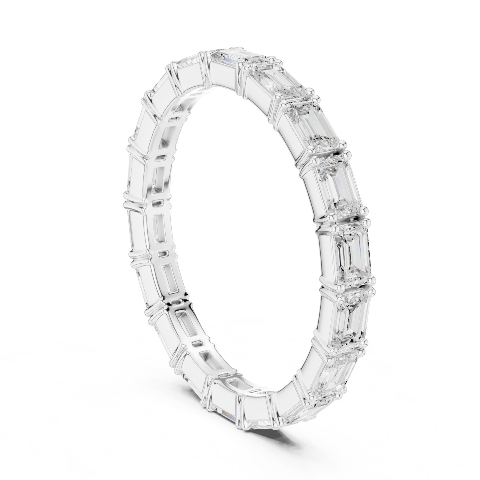 Adele Emerald Cut Full Eternity Band in white gold