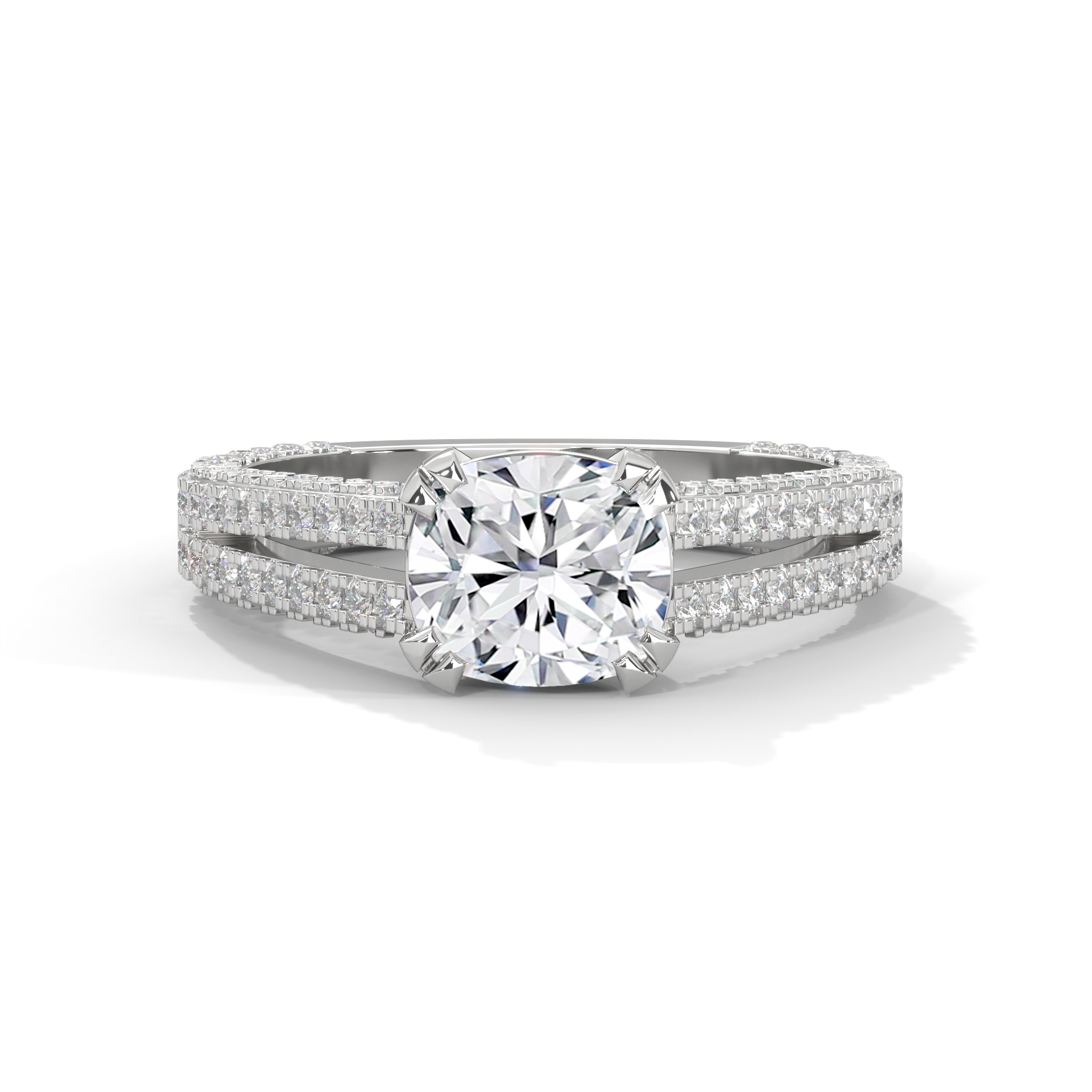 Cushion Wide Multi-Row Pavé Ring