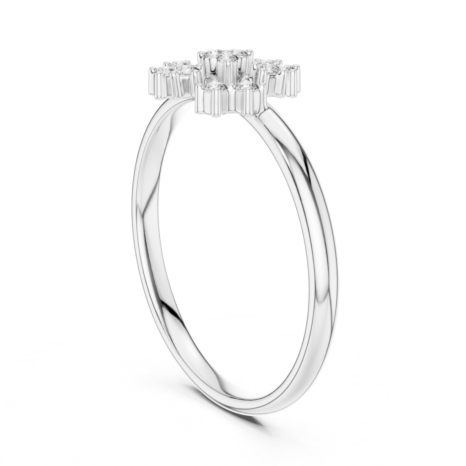 Maite Dainty Scattered Diamond Cluster Ring in white gold