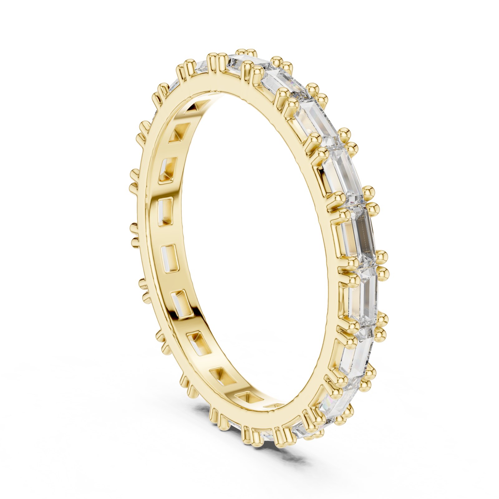 Isidora East West Baguette Eternity Band in yellow gold