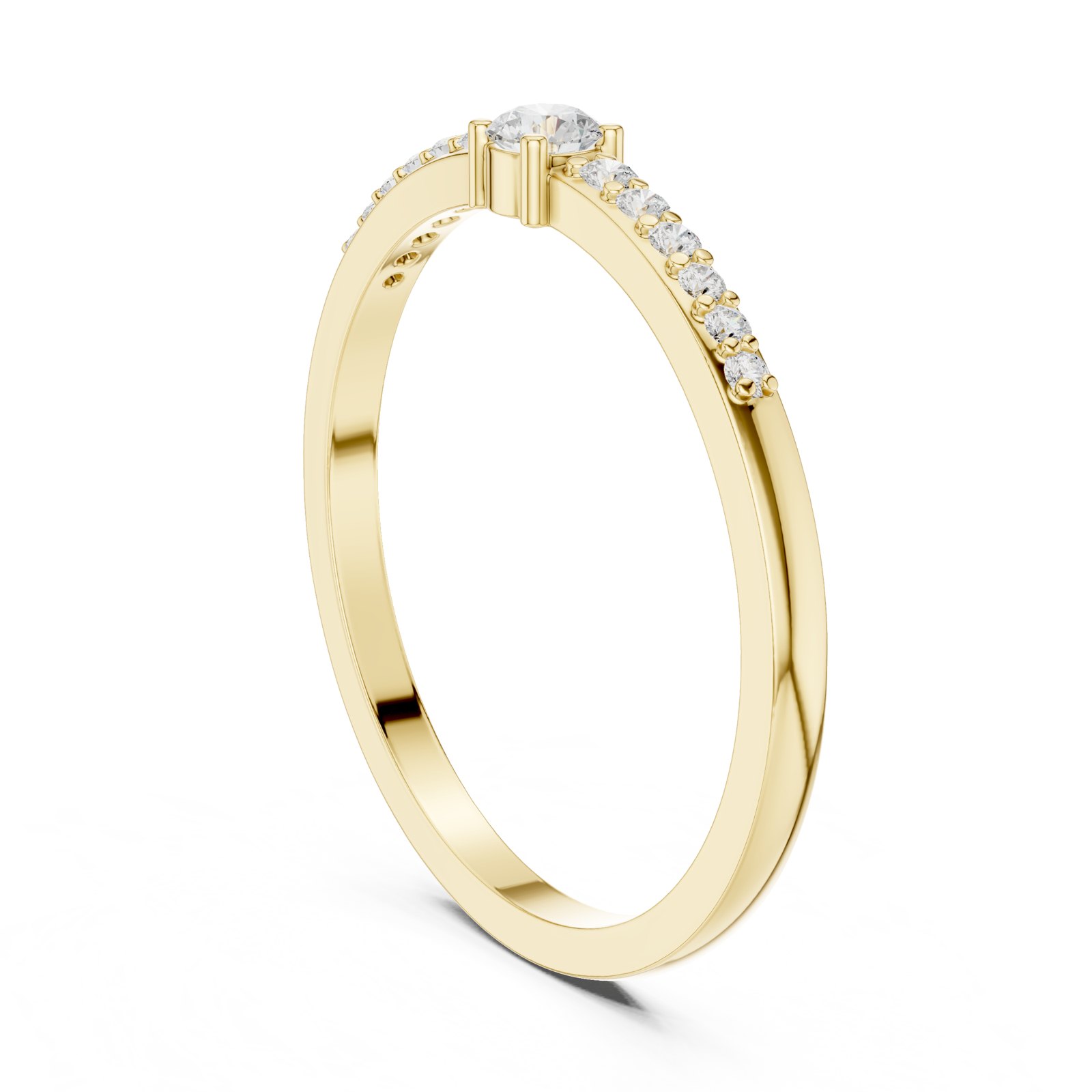 Albertine Slim Graduated Half Eternity Band in yellow gold