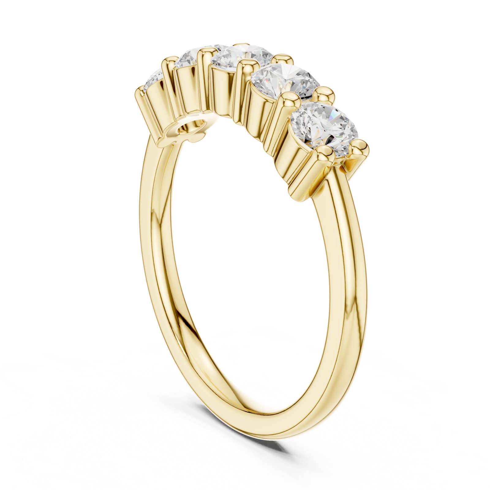 Amoret Curved Diamond Wedding Band in yellow gold