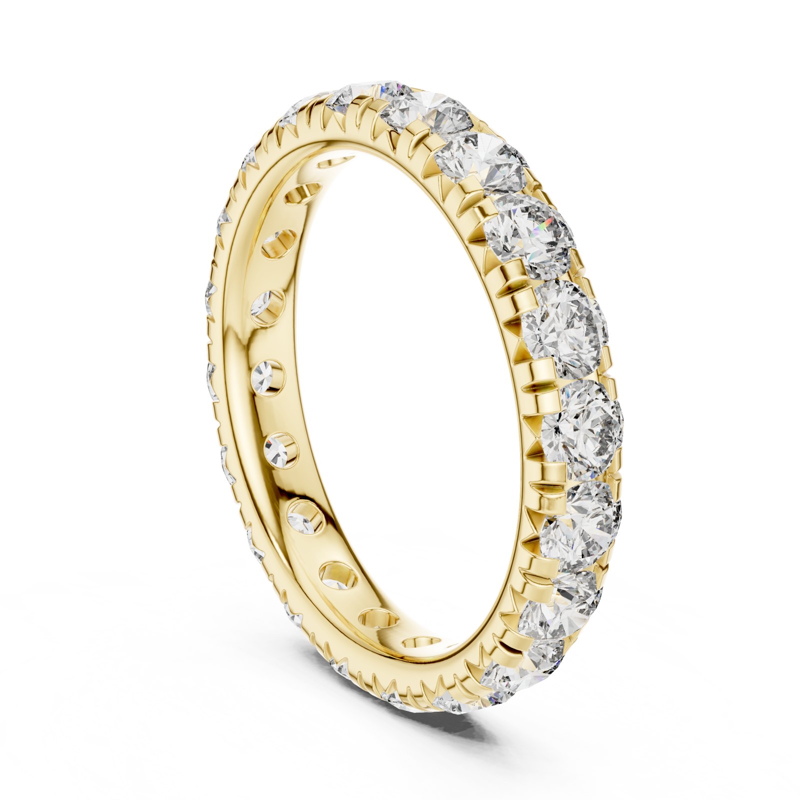 Hedda Round Diamond French Pavé Eternity Band in yellow gold