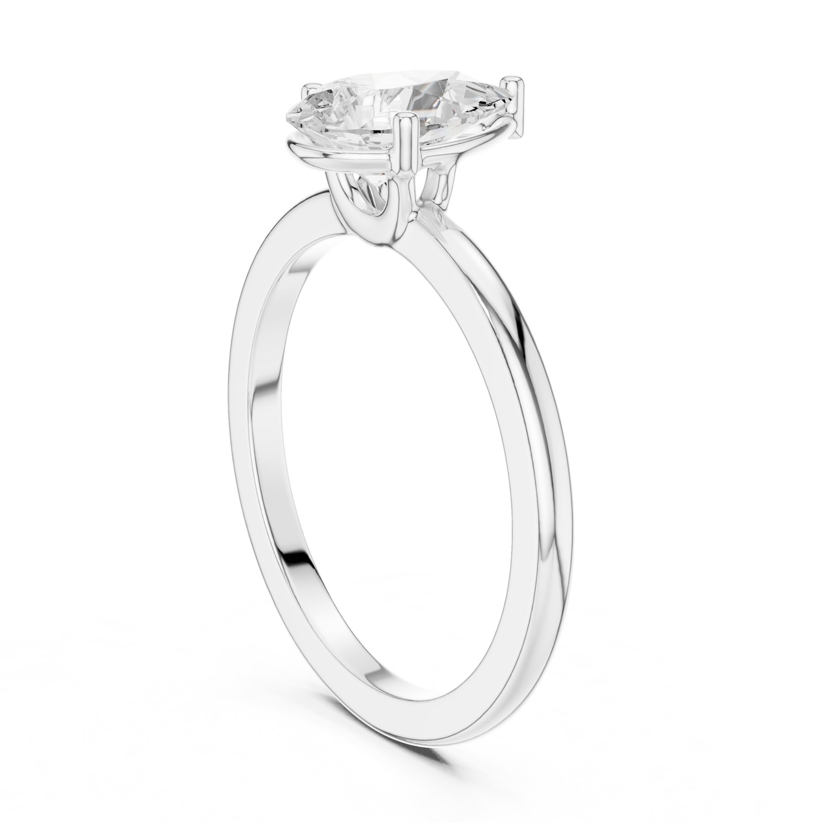 Hazel Pear Solitaire Engagement Ring in white gold
