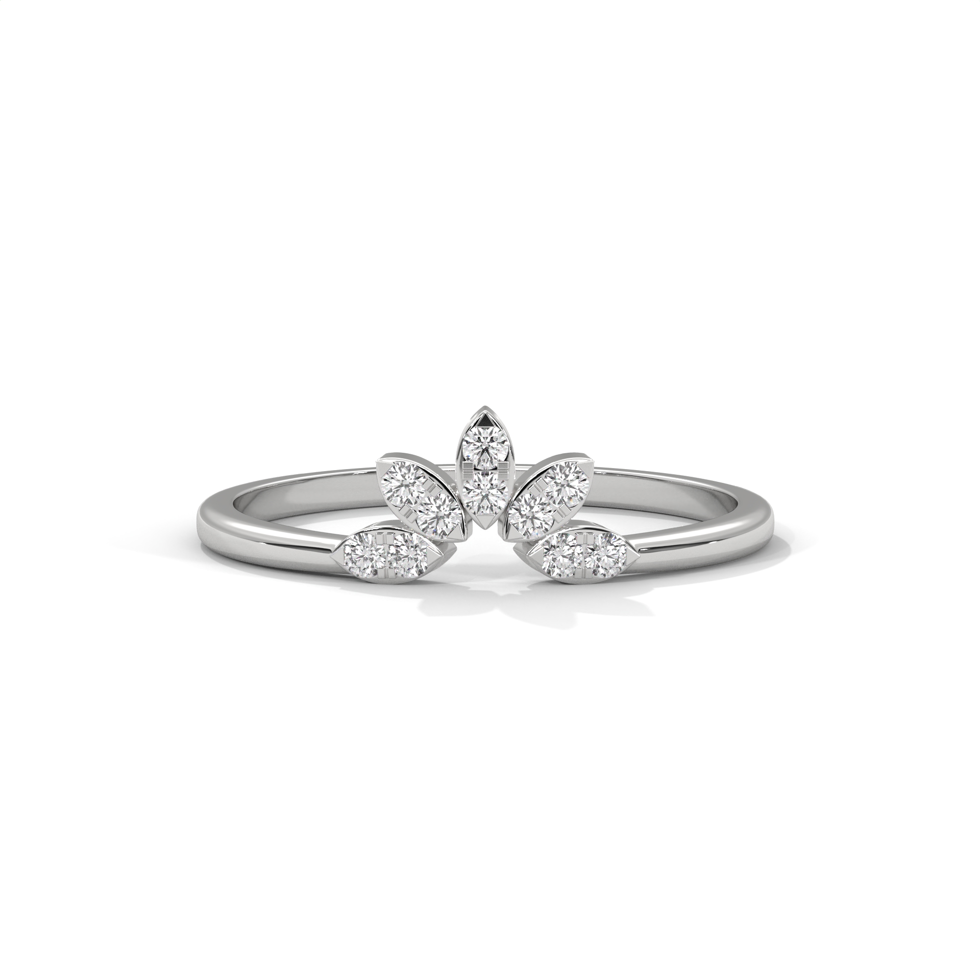 Diamond Leaf Crown Ring