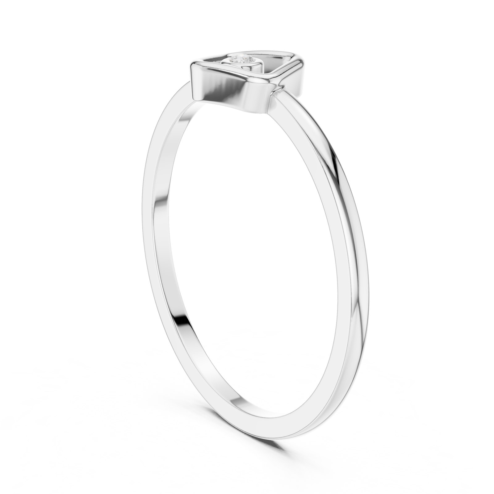 Lucila Minimal Geometric Bezel Ring in white gold
