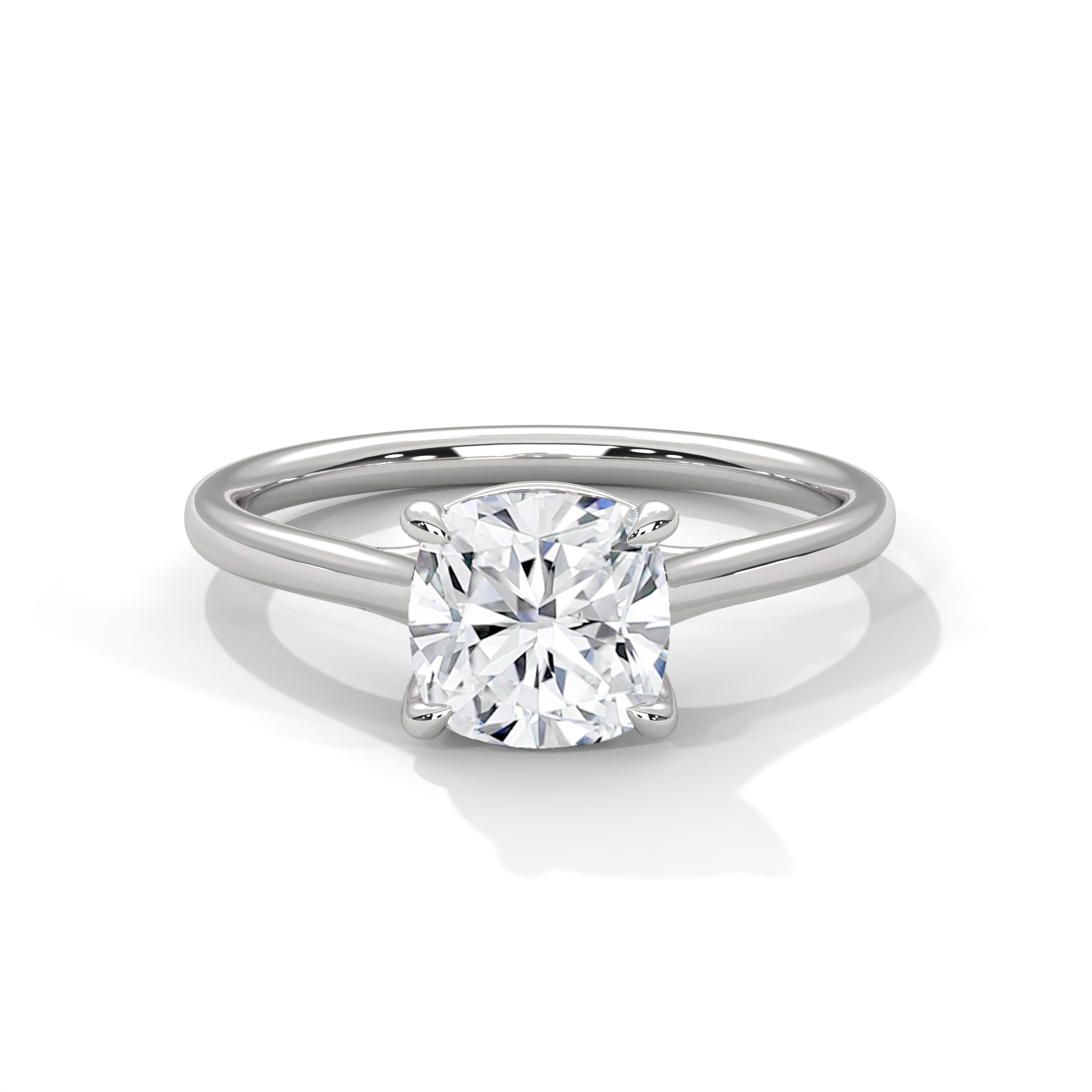 Cushion Cathedral Solitaire Ring
