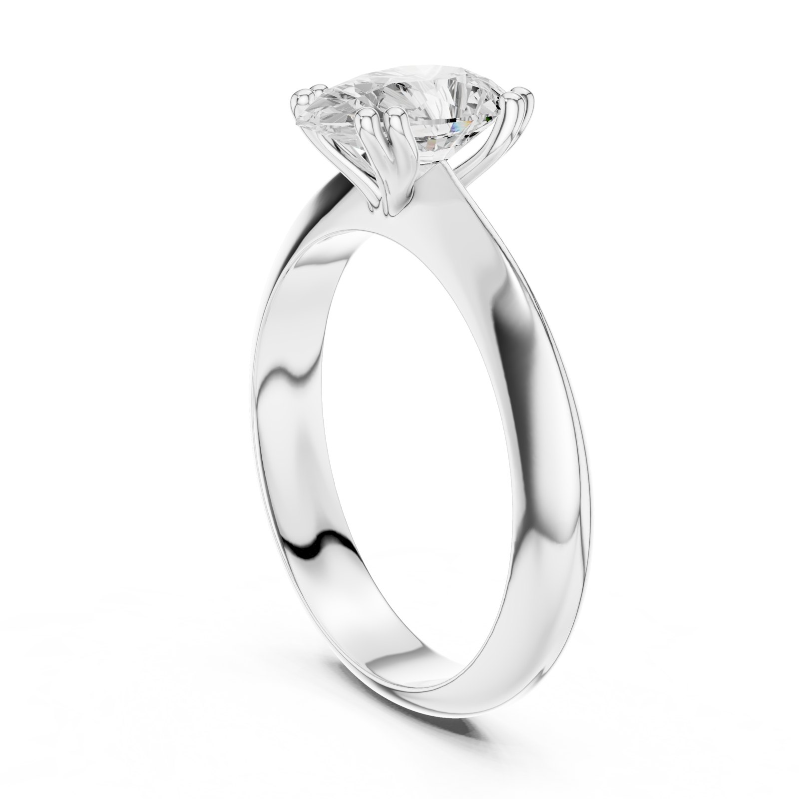 Keira Pear Knife-Edge Solitaire Engagement Ring in white gold