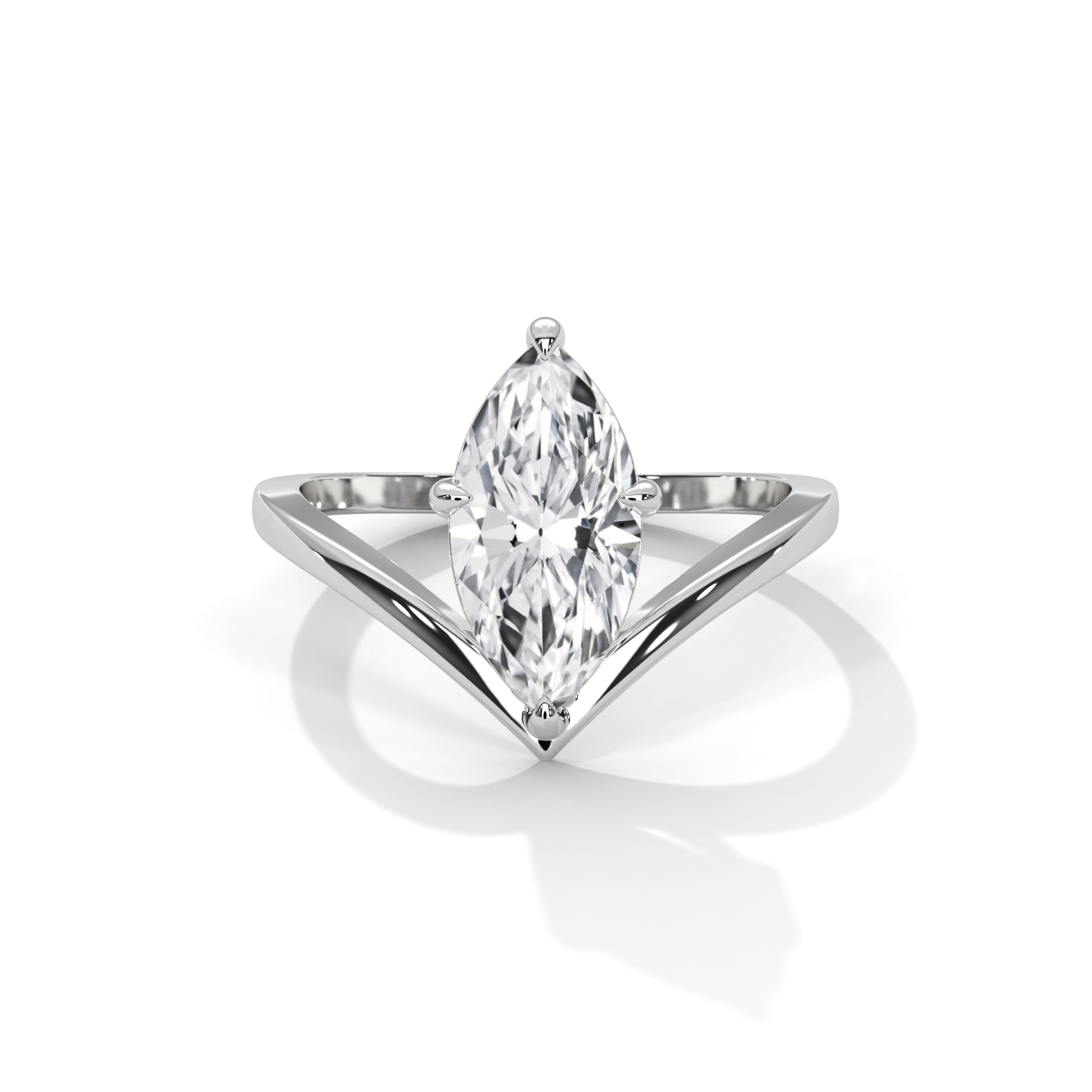 Marquise Solitaire V-Wire Ring
