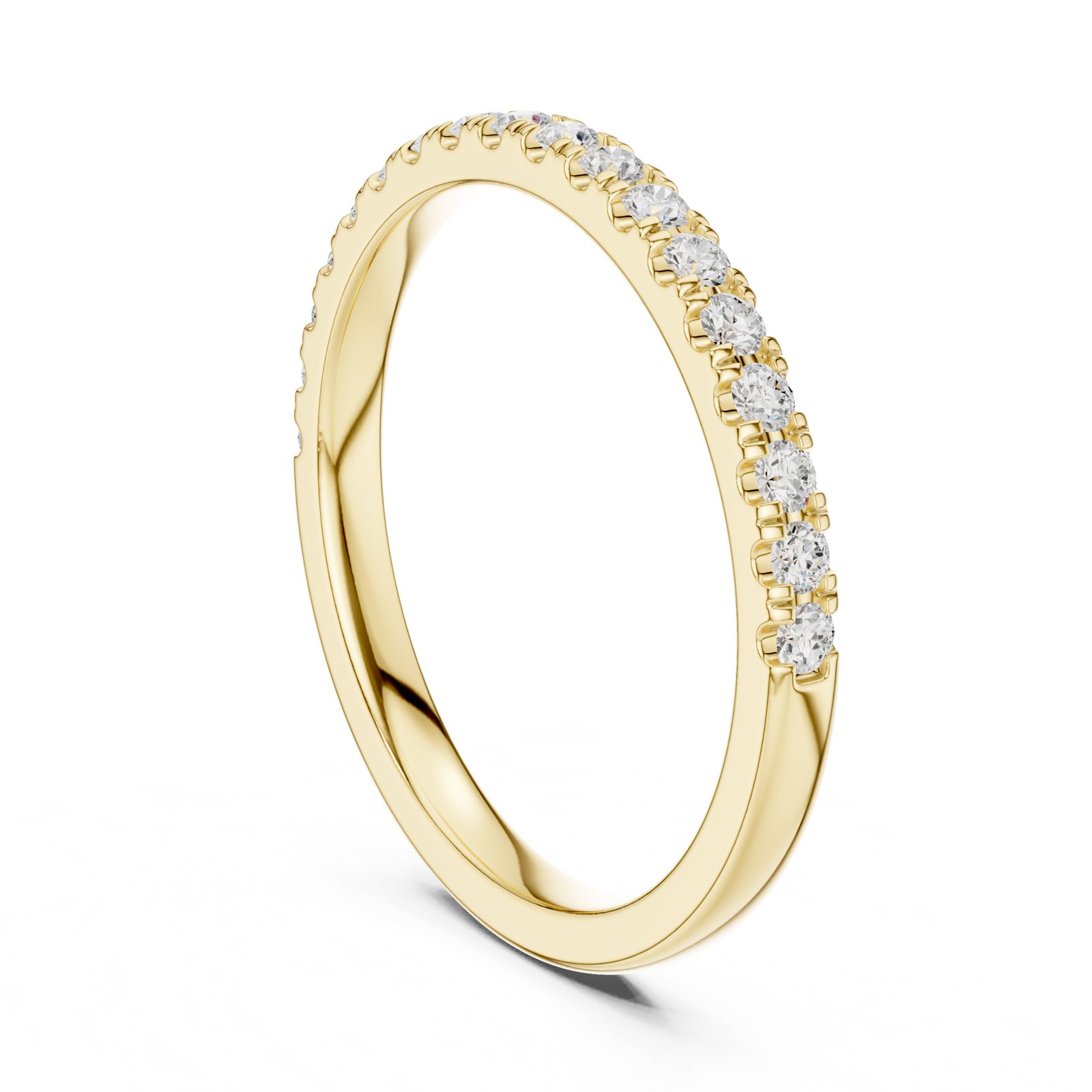Isabel Pavé Round Half Eternity Band in yellow gold
