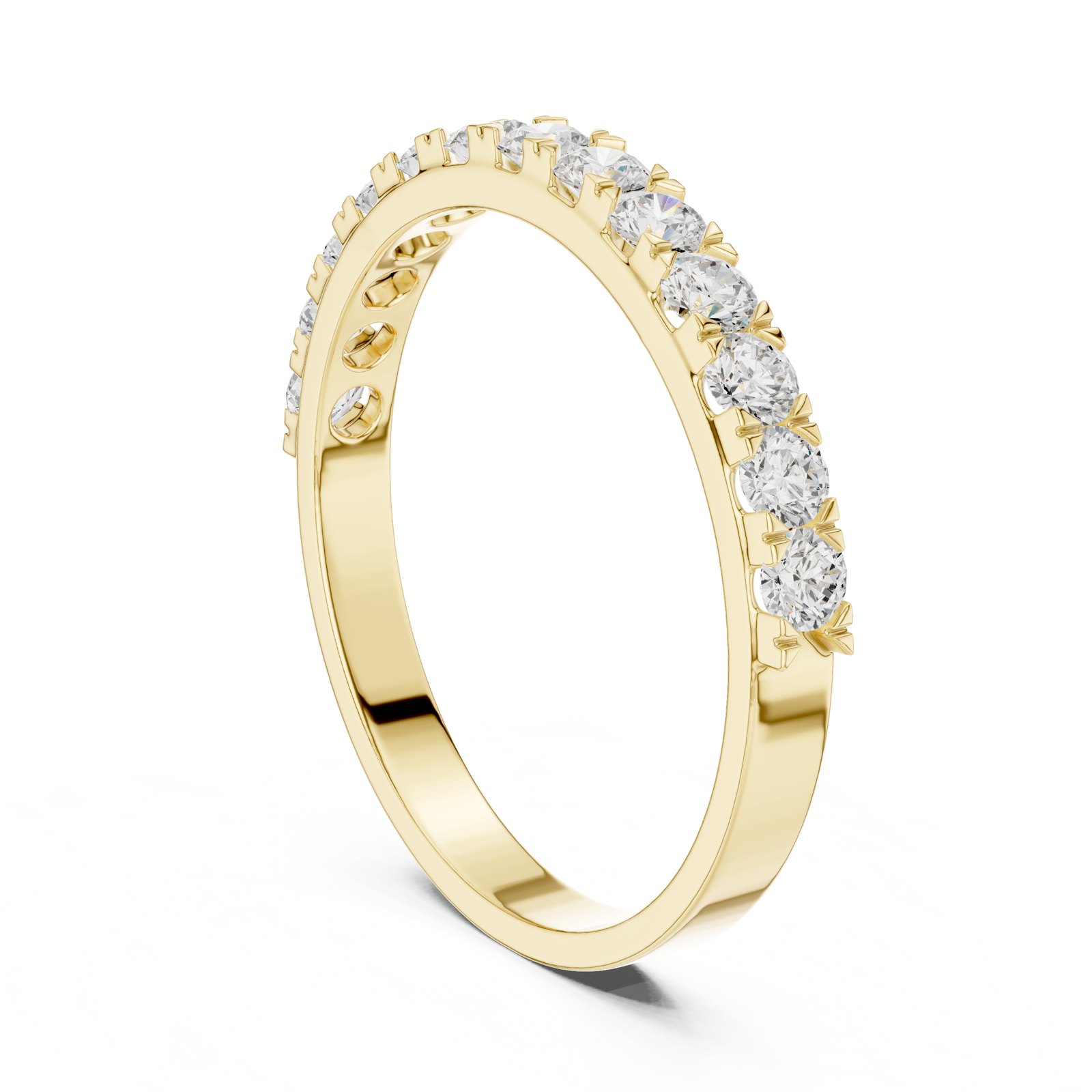 Iphigenia Slim Pavé Half Eternity Band in yellow gold