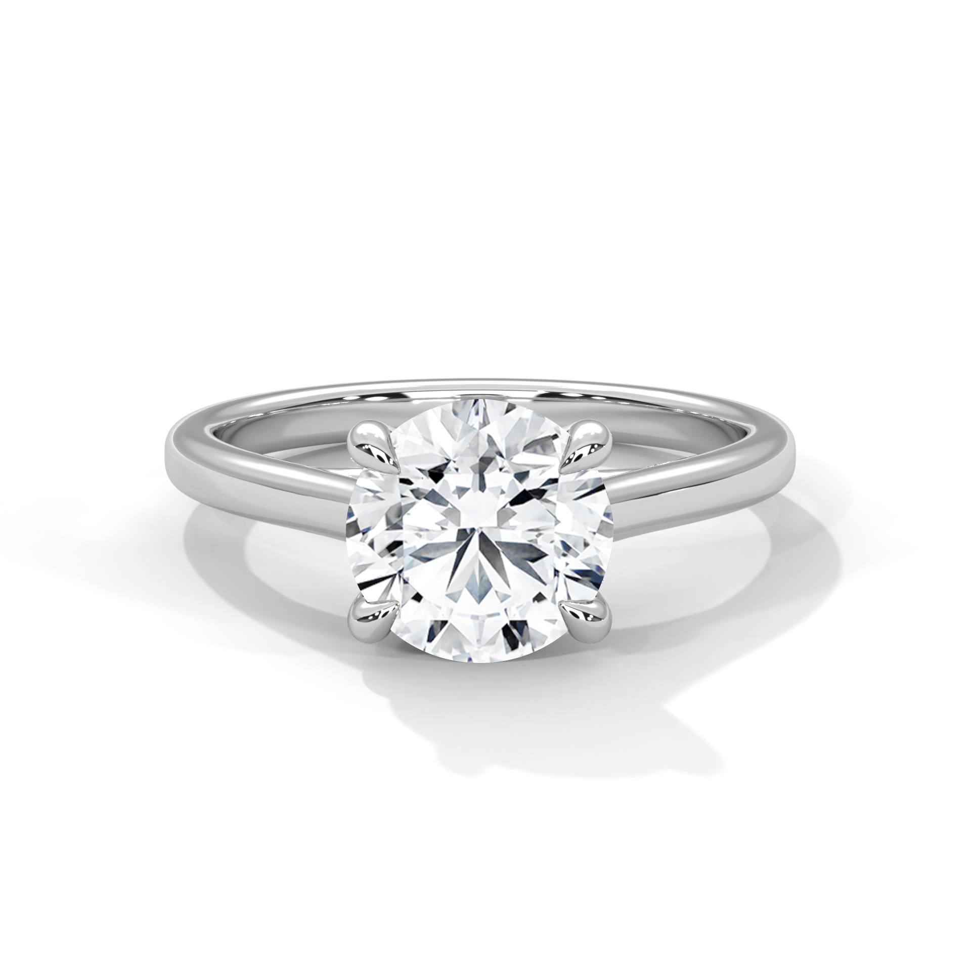 Round Classic Cathedral Engagement Ring