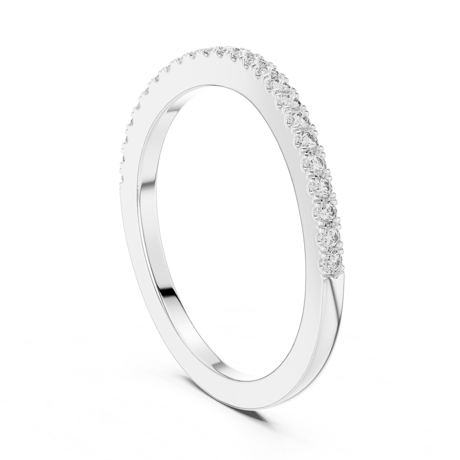 Veronica Slim Pavé Half Eternity Band in white gold
