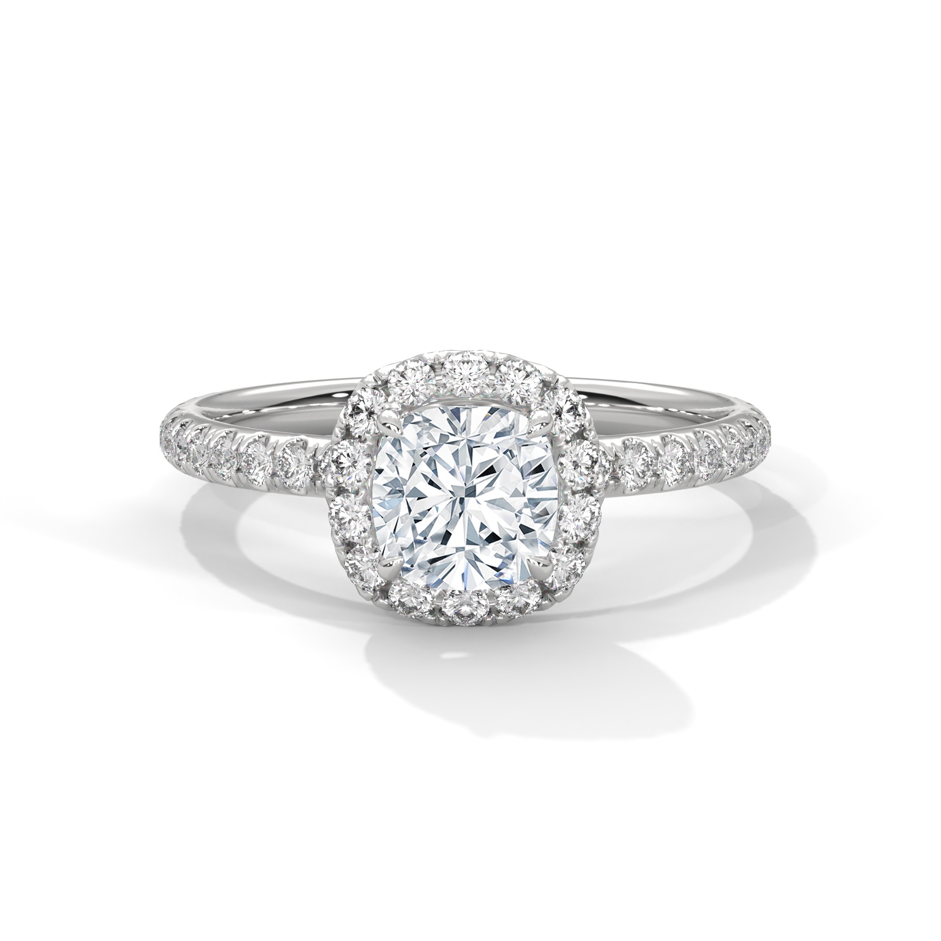 Cushion Halo Pavé Ring