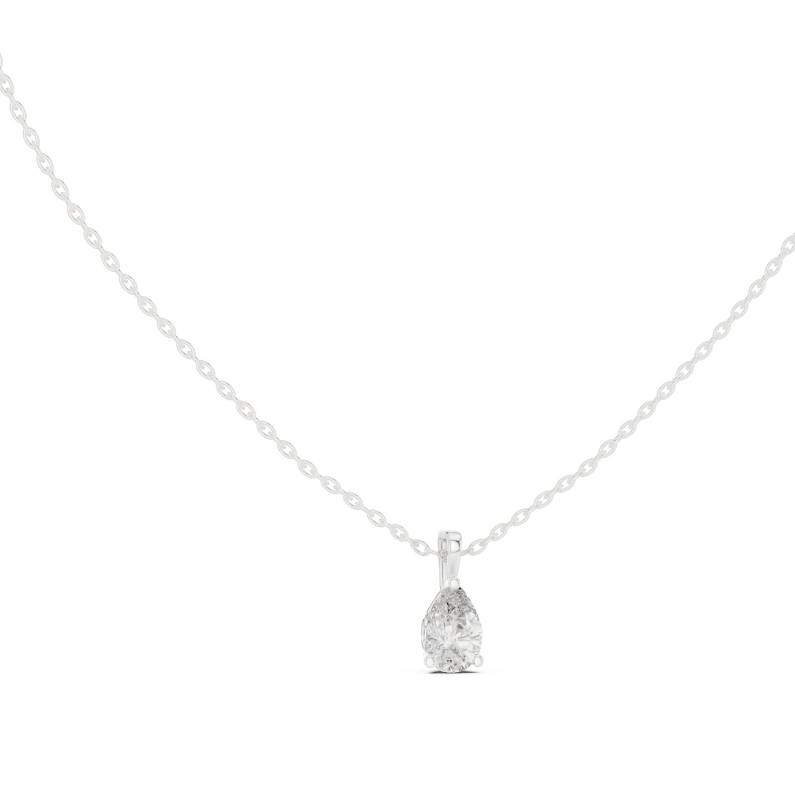 Lisandra Slender Pear Diamond Pendant in white gold