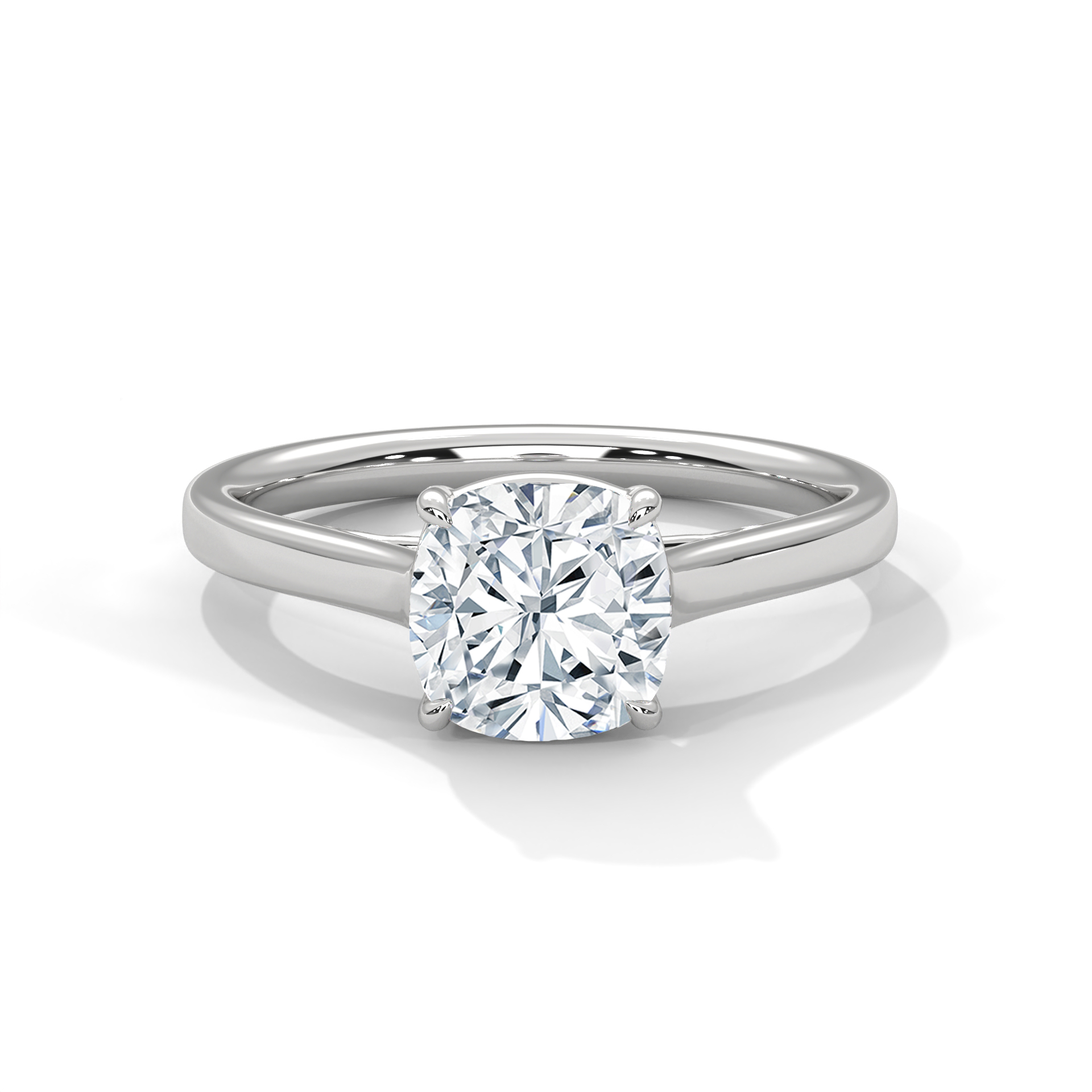 Cushion Classic Cathedral Solitaire Ring