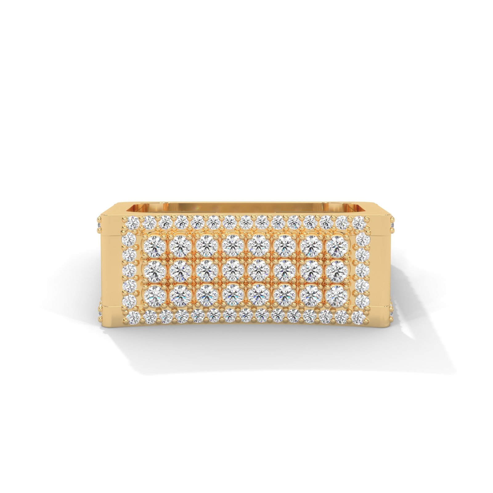 Pavé Diamond Rectangle Signet Ring