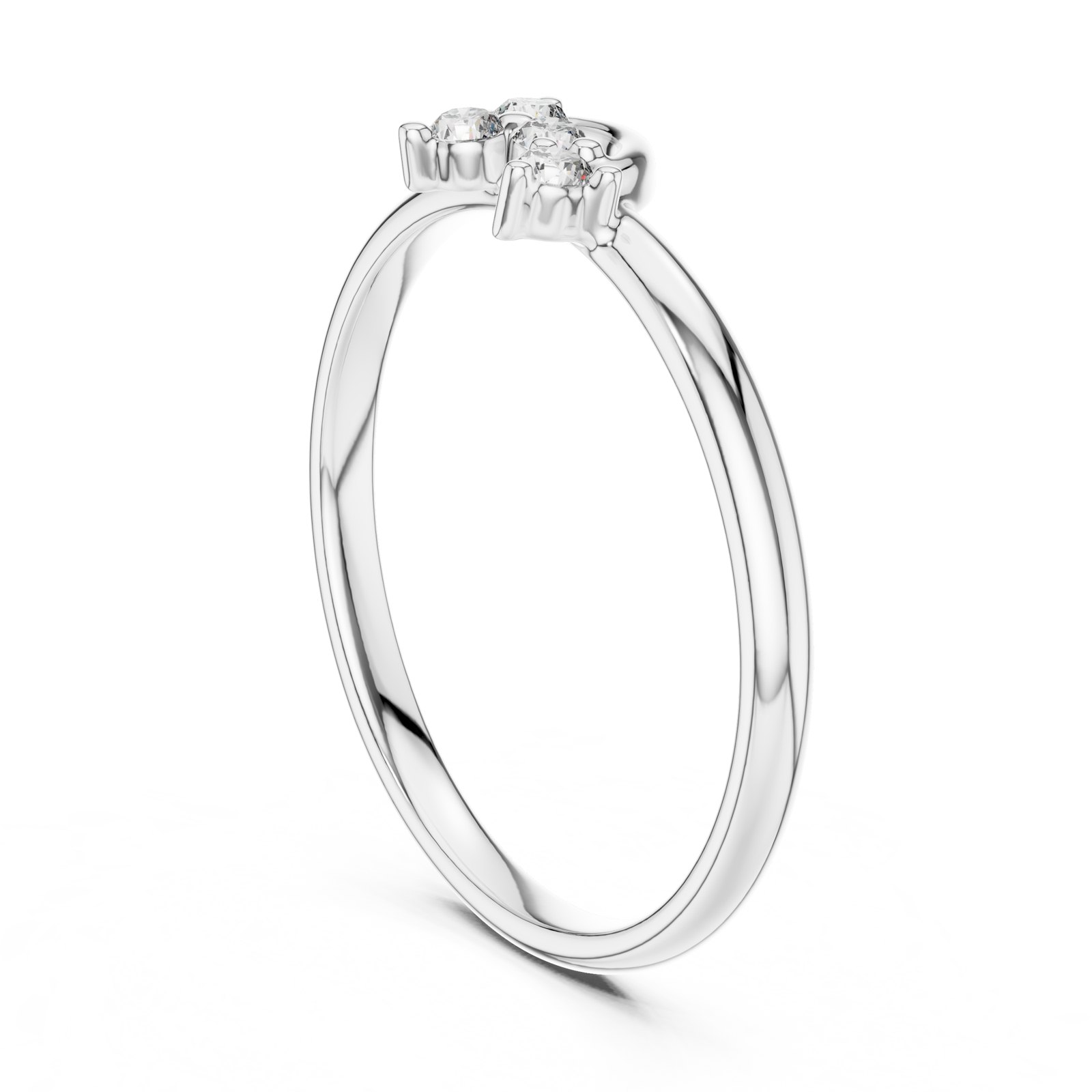 Aderyn Leaf Loop Cluster Ring with Delicate Diamonds in white gold