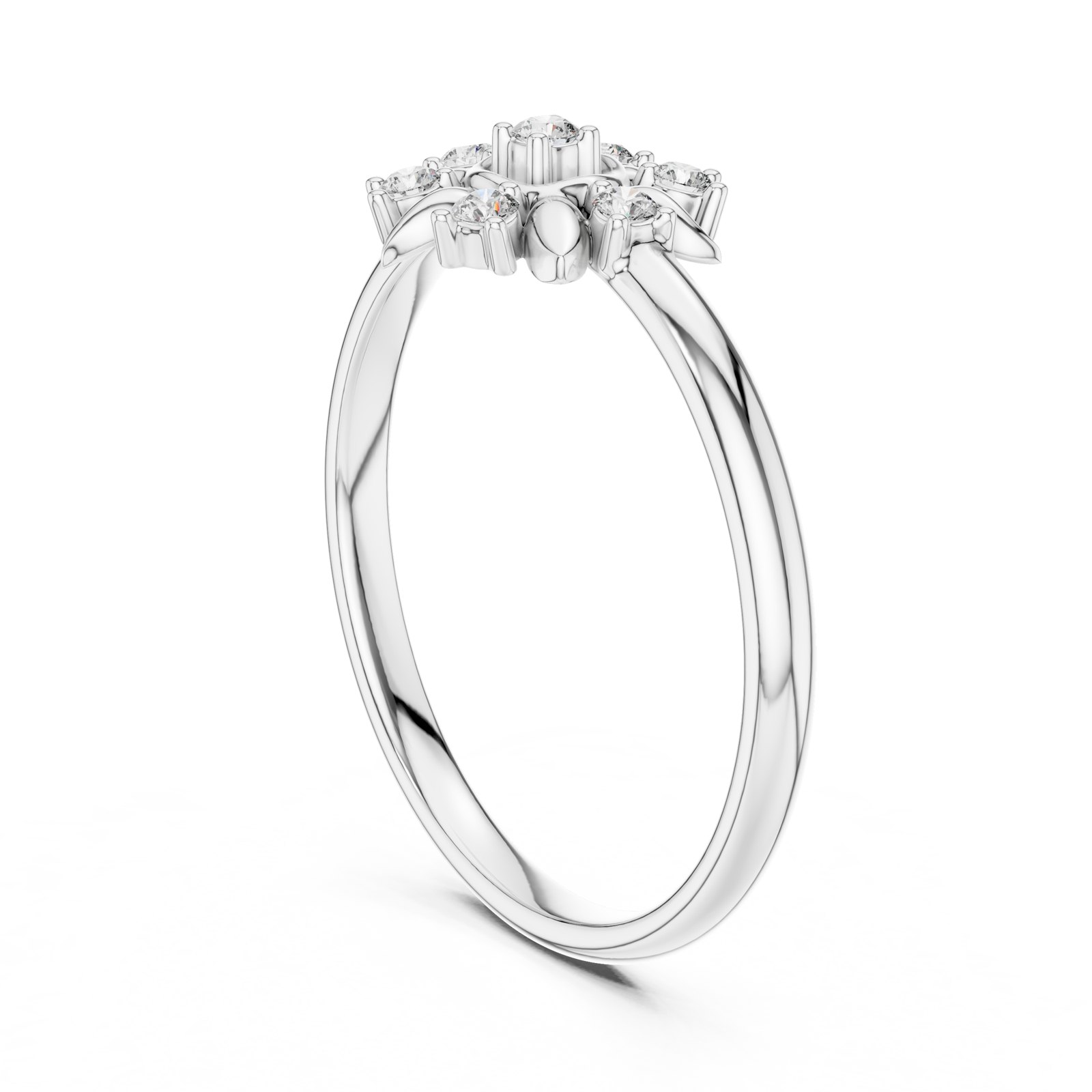 Atria Daisy Petal Diamond Cluster Ring in white gold