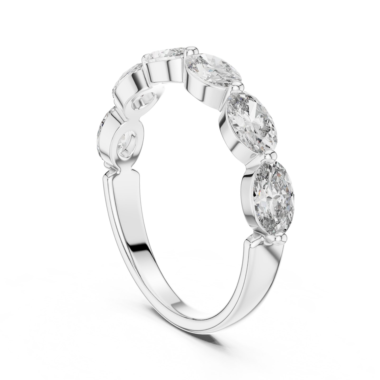 Vanessa Oval Half Eternity Band in white gold