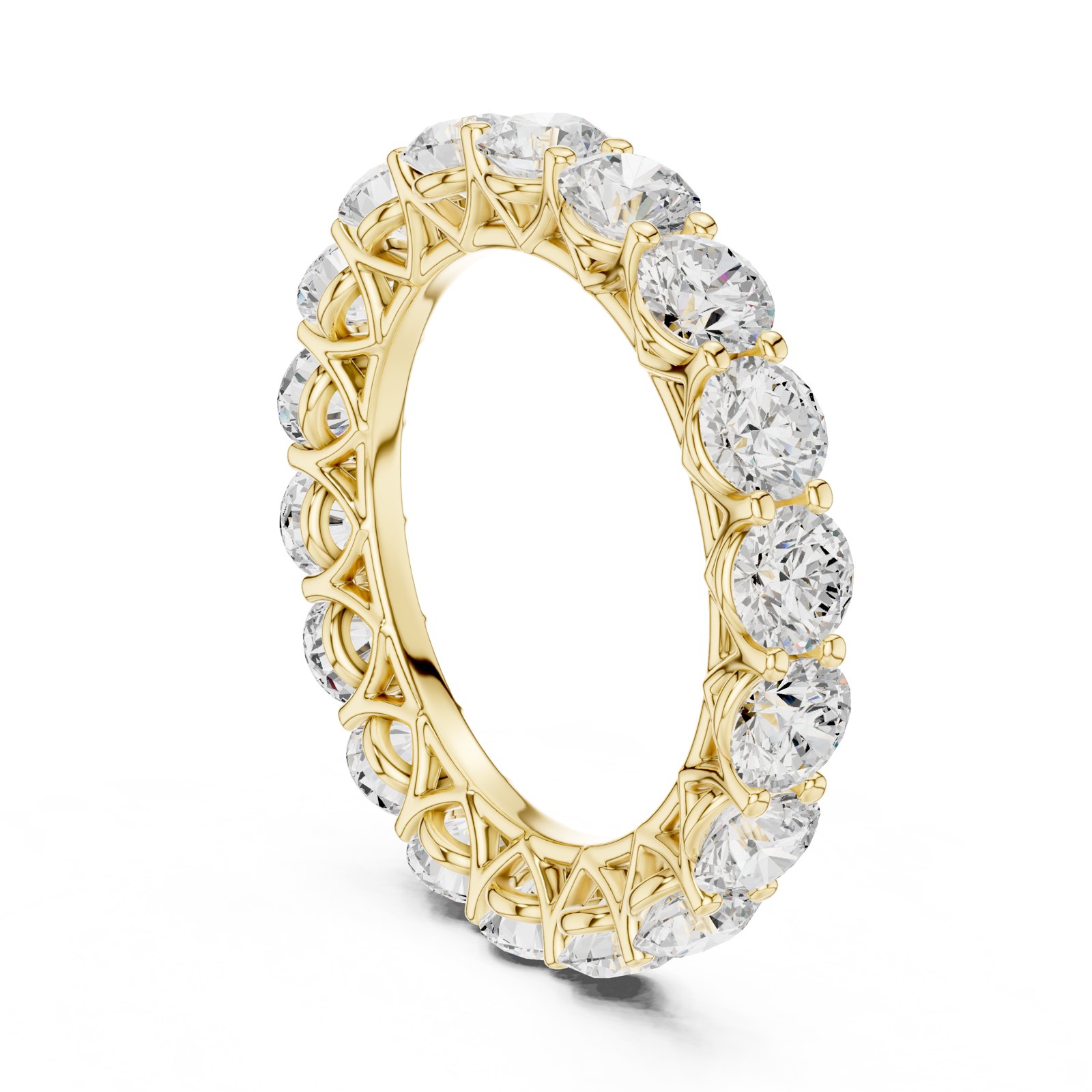 Ilona Trellis Gallery Round Full Eternity Band in yellow gold