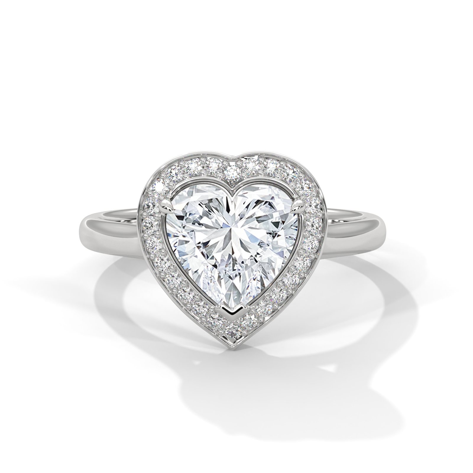 Heart Halo Diamond Ring