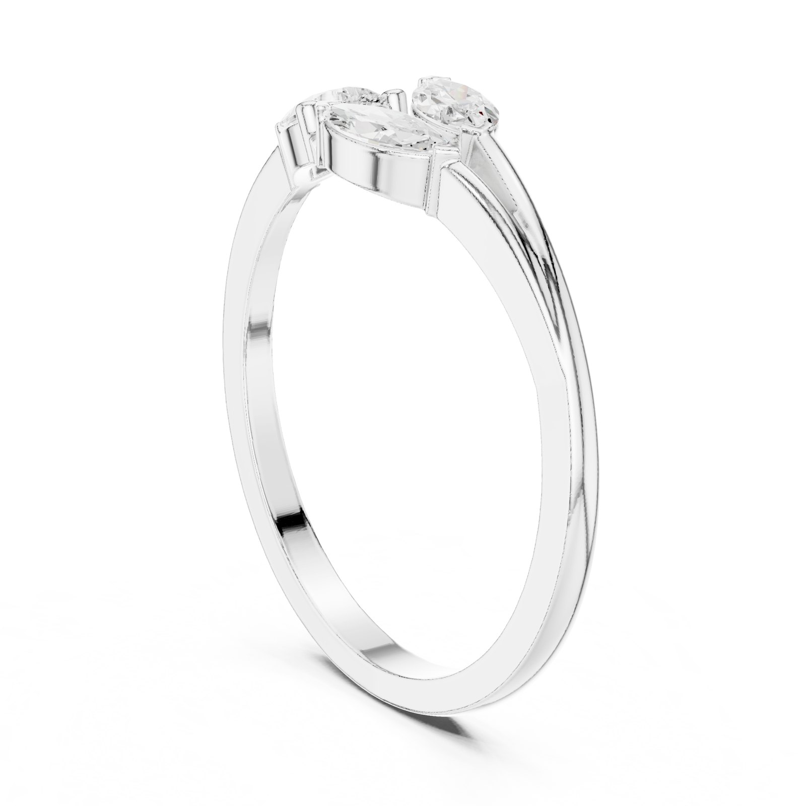 Kenna Toi Et Moi Marquise and Pear Ring in white gold