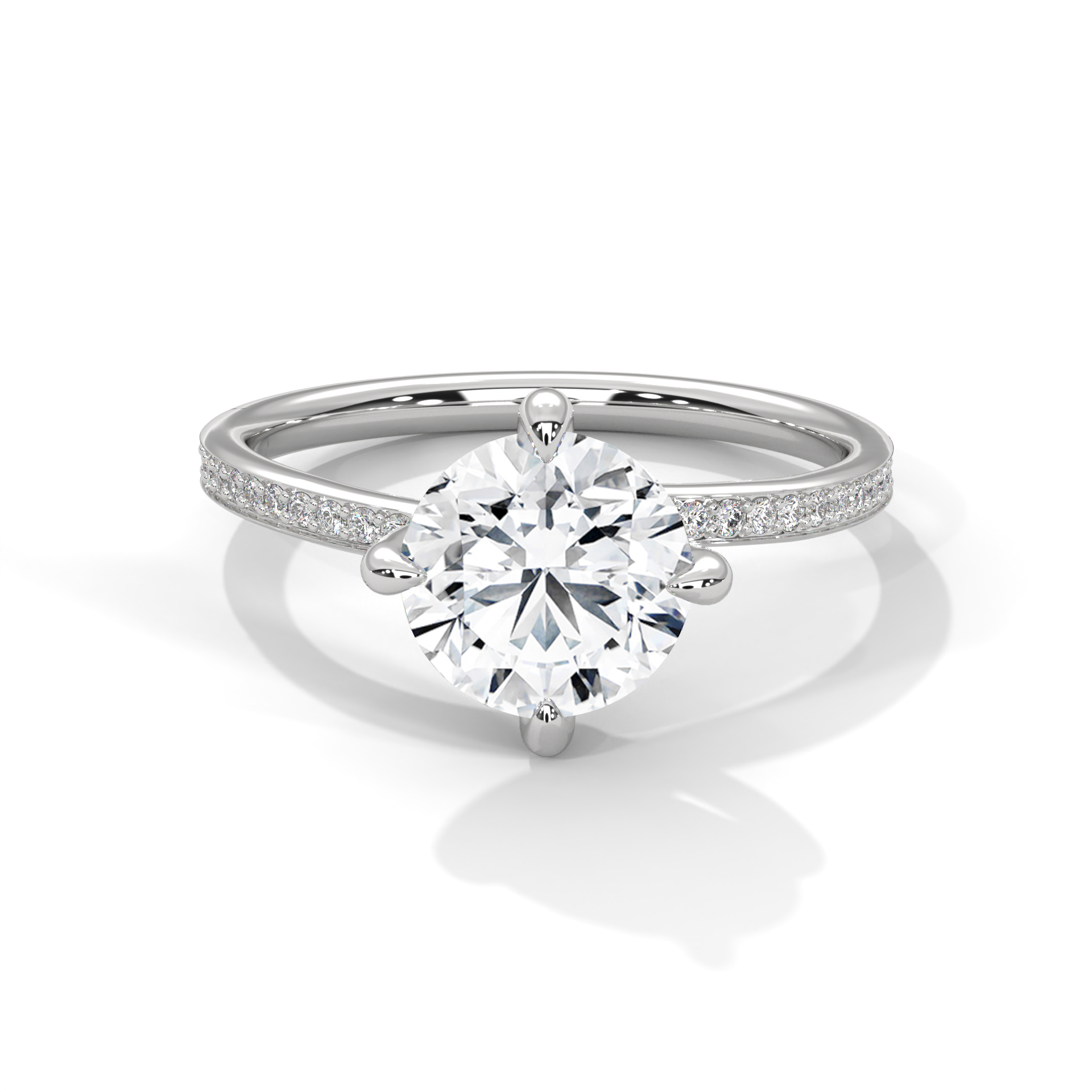 Round Slim Pavé Engagement Ring