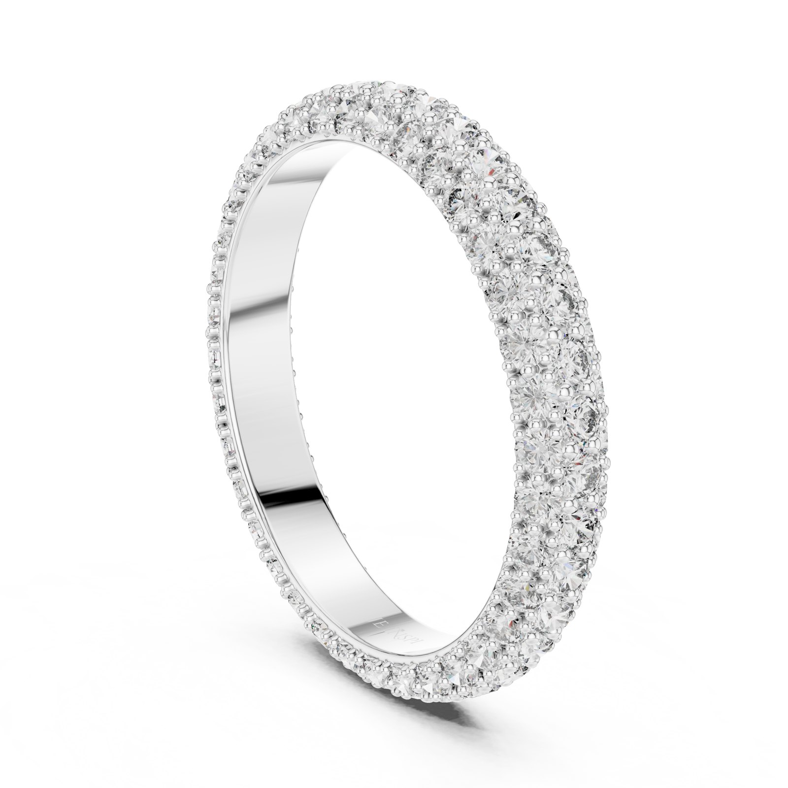 Adalia Triple Row Domed Pavé Eternity Band in white gold