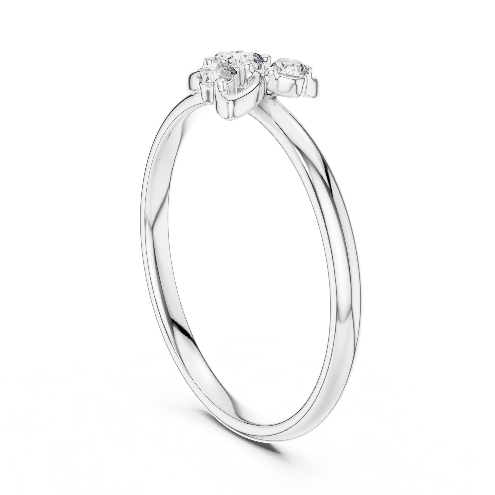 Nerine Floral Cluster Stacking Ring in white gold