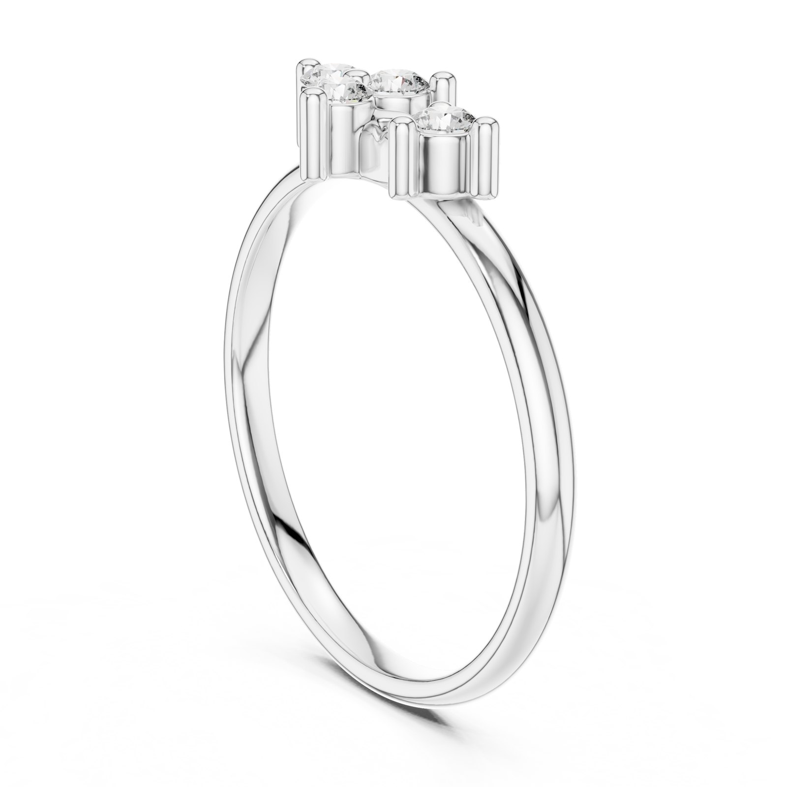 Mirabella Staggered Diamond Cluster Stacking Ring in white gold