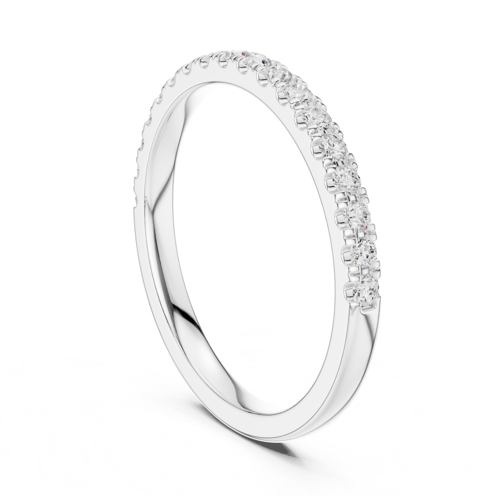 Isabel Pavé Round Half Eternity Band in white gold