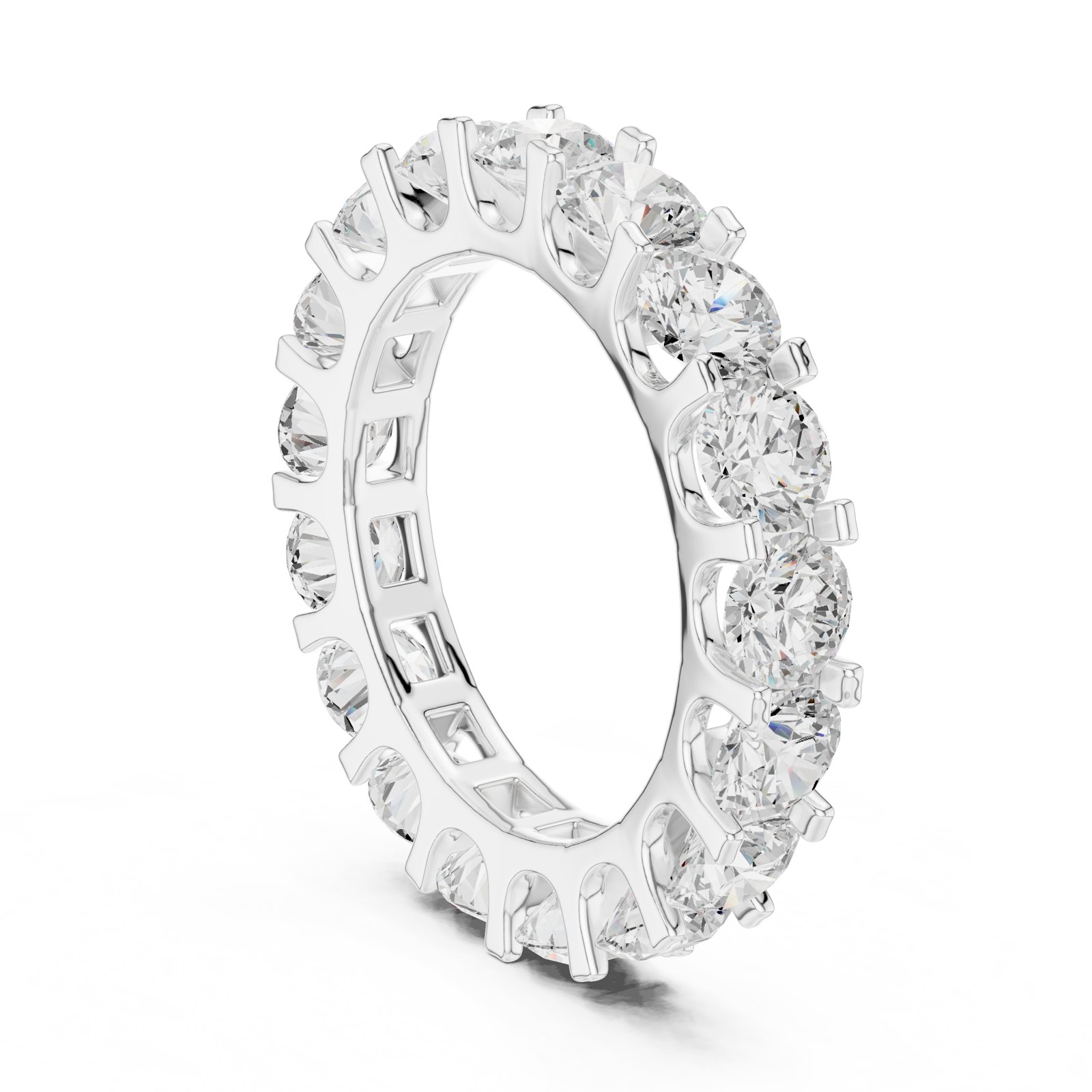 Arabelle Statement Round Brilliant Eternity Band in white gold