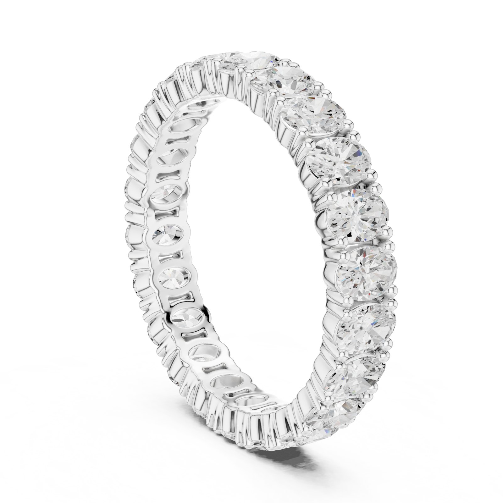 Acacia Oval Full Eternity Band in white gold