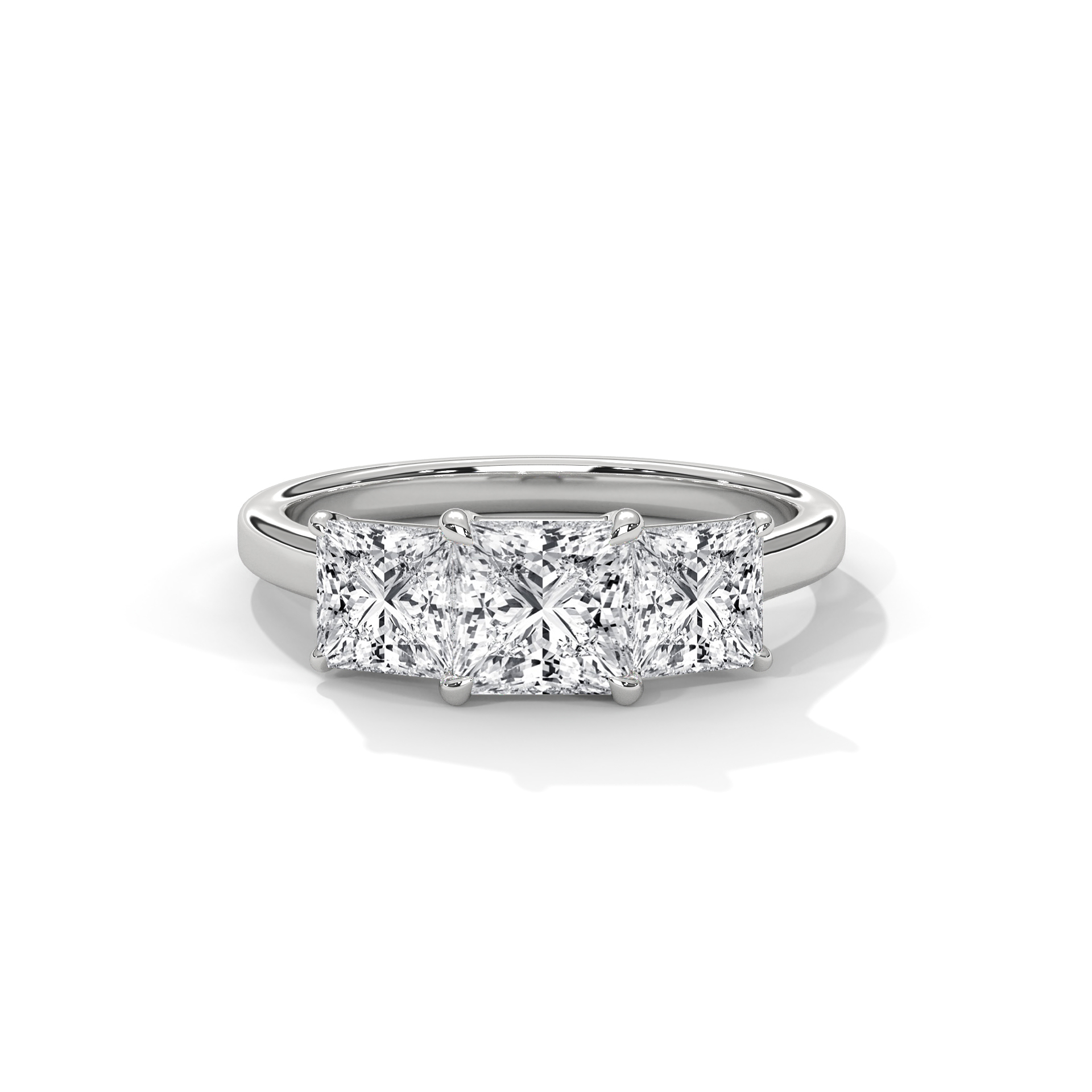 Princess Three-Stone Diamond Ring
