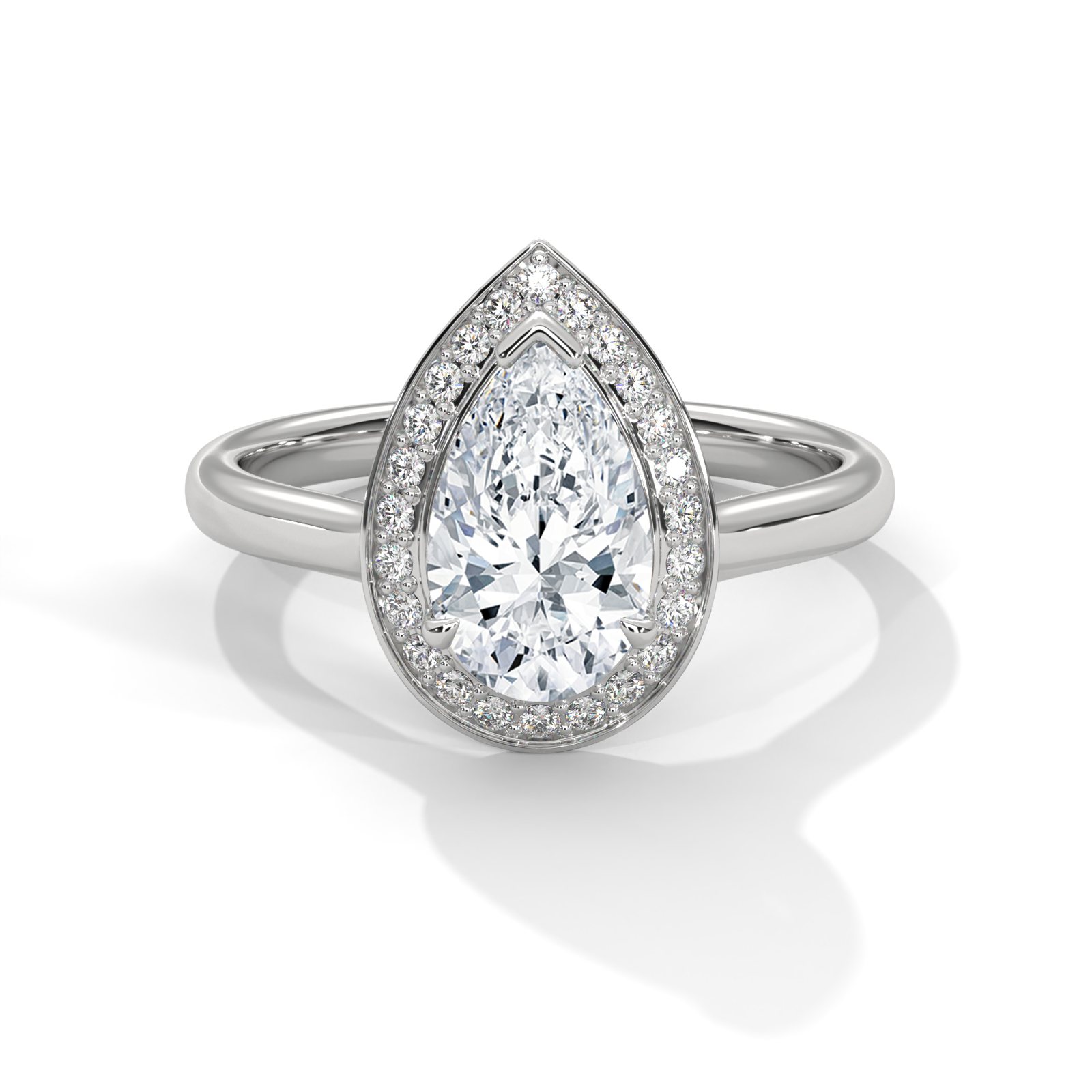 Pear Halo Engagement Ring